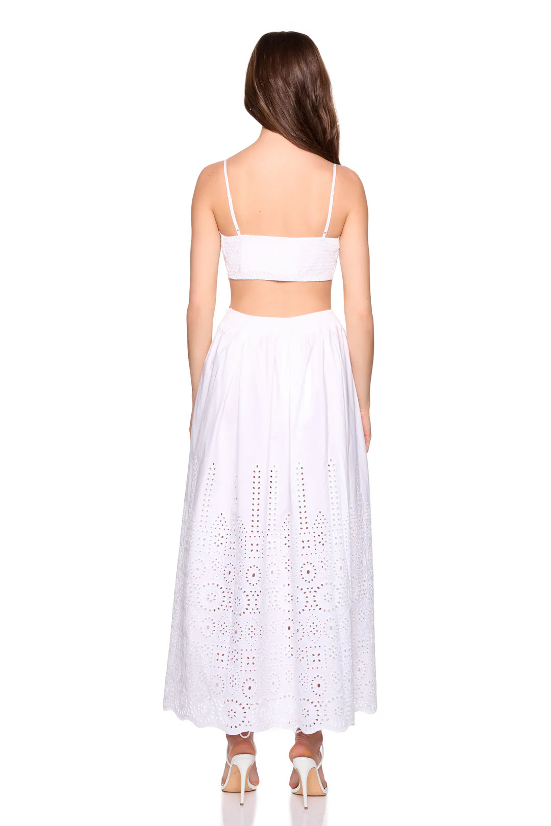 Embroidered Poplin Maxi Skirt