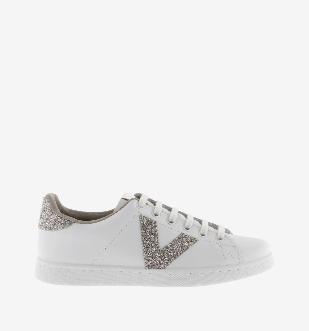 Tennis Sneaker w Glitter - Nude