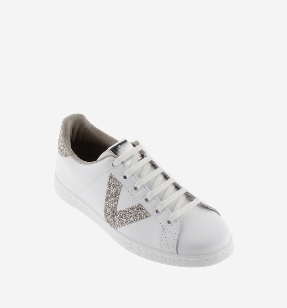 Tennis Sneaker w Glitter - Nude