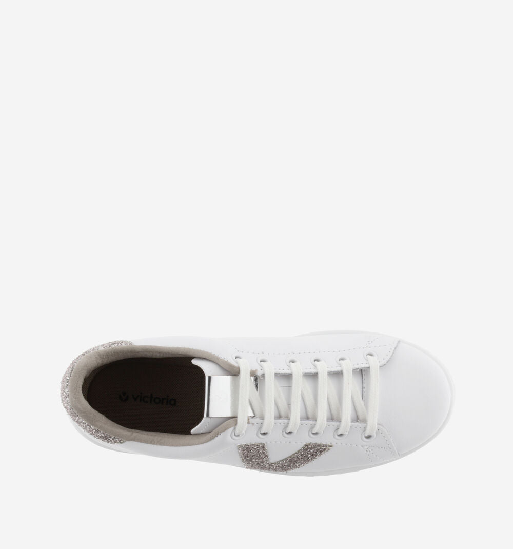 Tennis Sneaker w Glitter - Nude