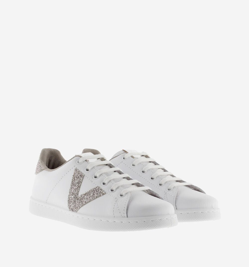 Tennis Sneaker w Glitter - Nude