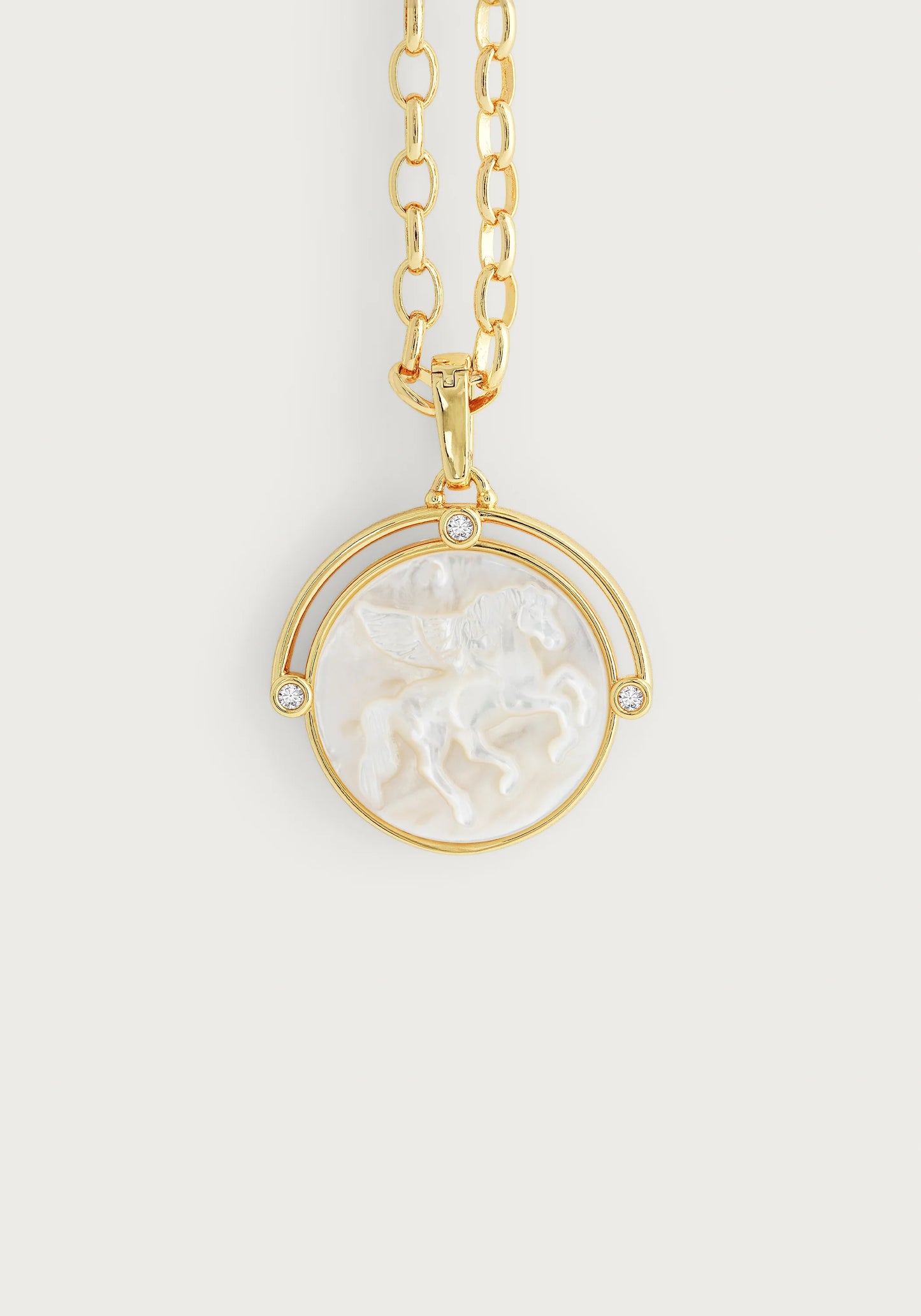 Pegasus Pearl Coin Necklace