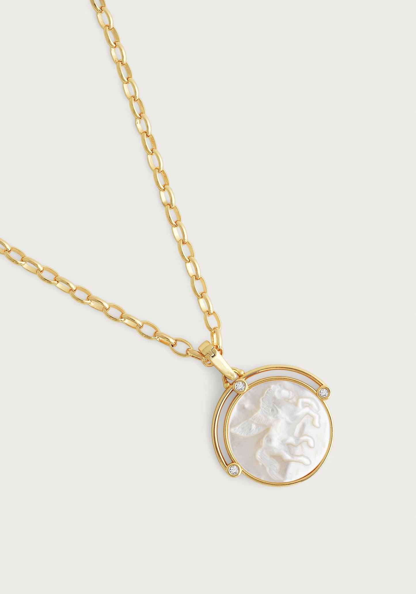Pegasus Pearl Coin Necklace