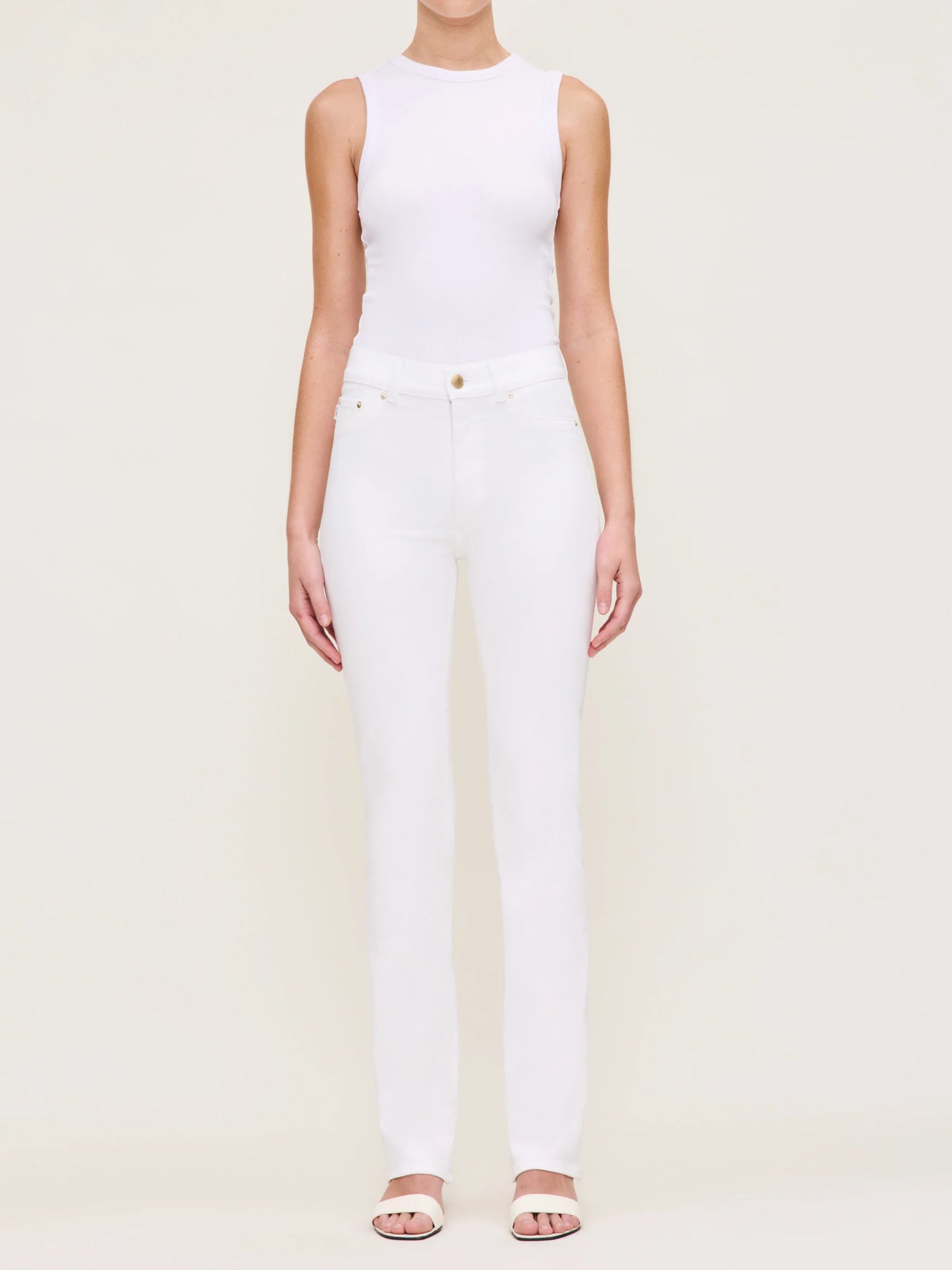 Halle Straight High Rise Instasculpt - White