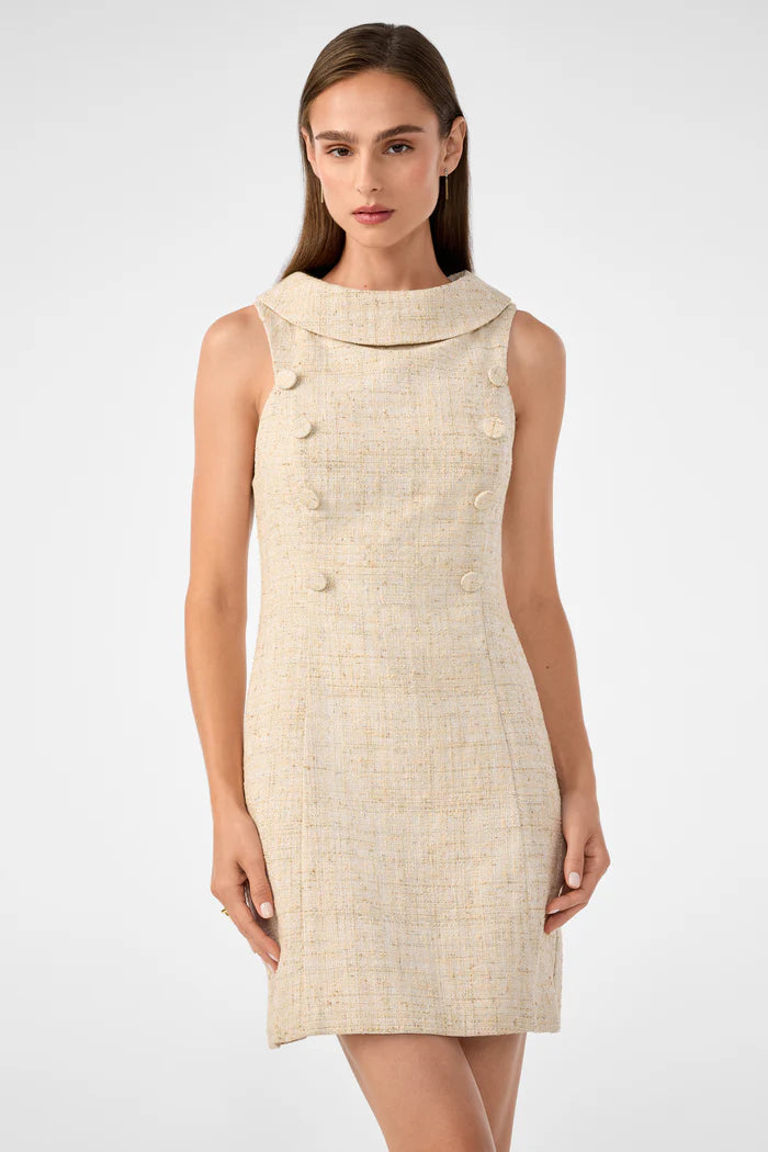 Beziers Sleeveless Tweed Dress