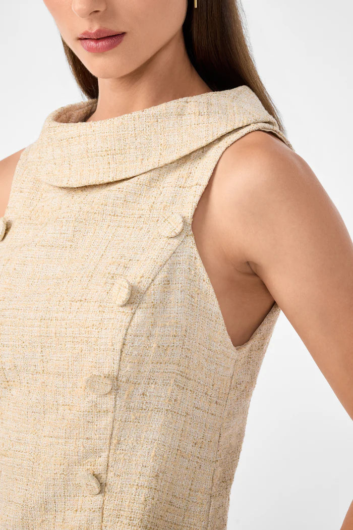 Beziers Sleeveless Tweed Dress