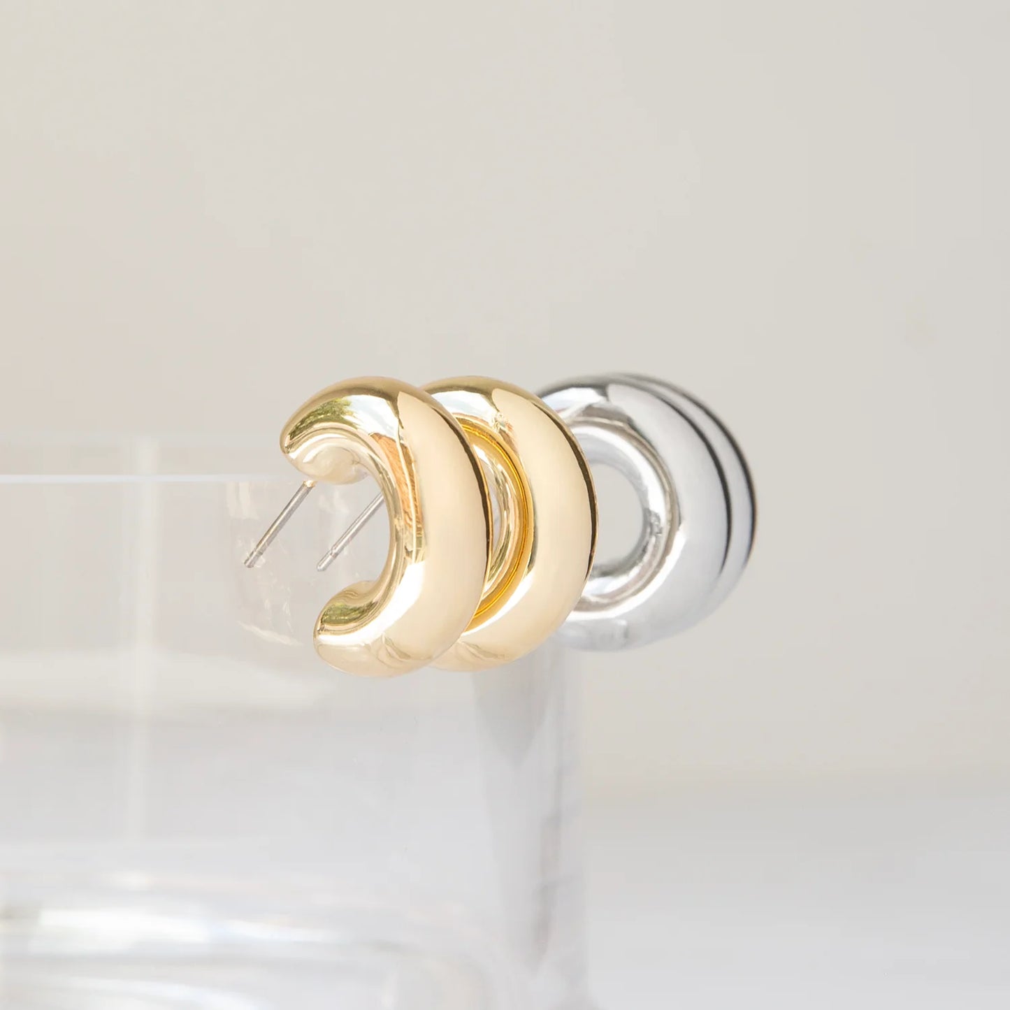 30mm Chunky Hollow Post Hoop