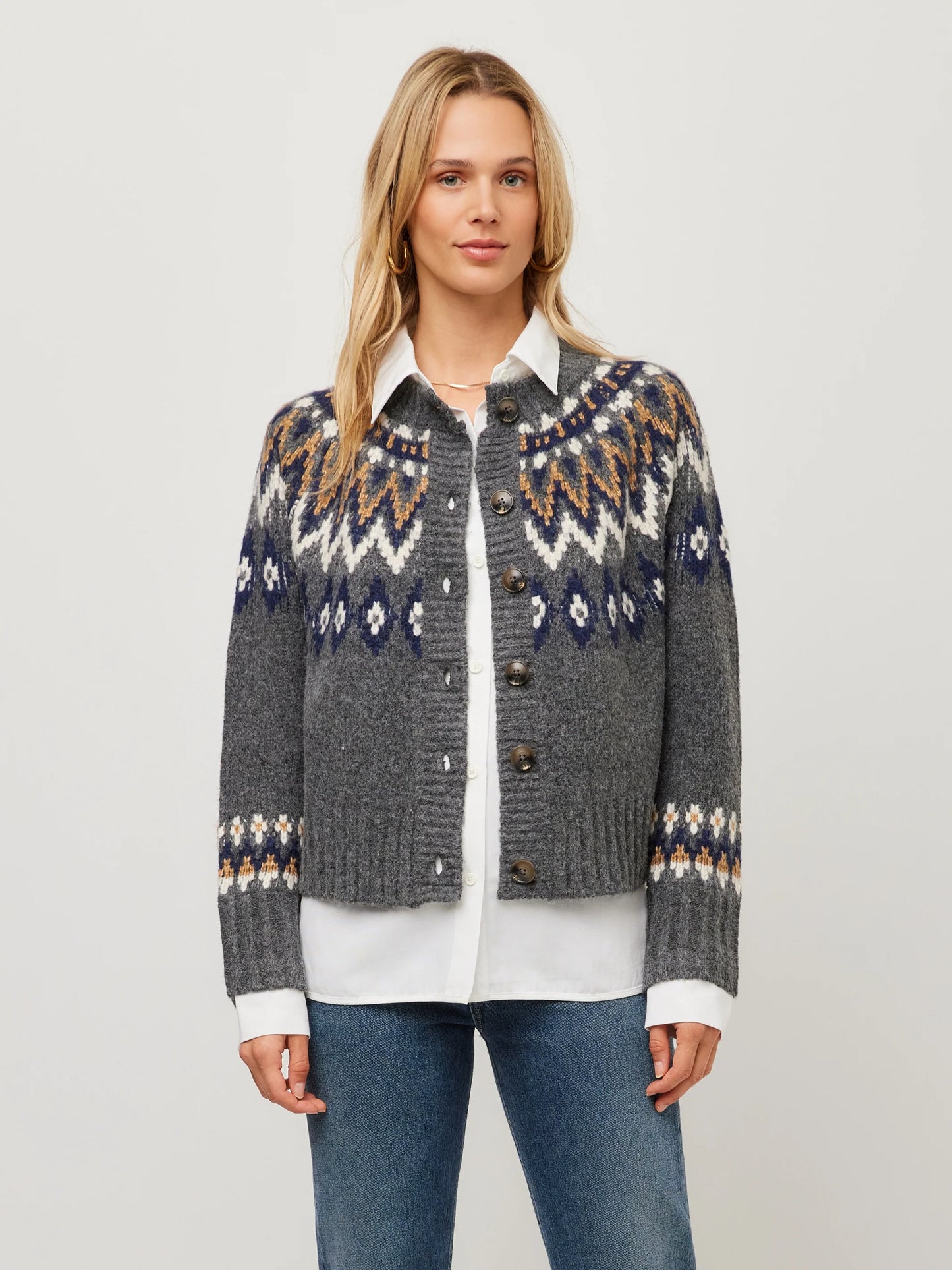 2 Piece Alina Mixed Media Jacquard Cardigan