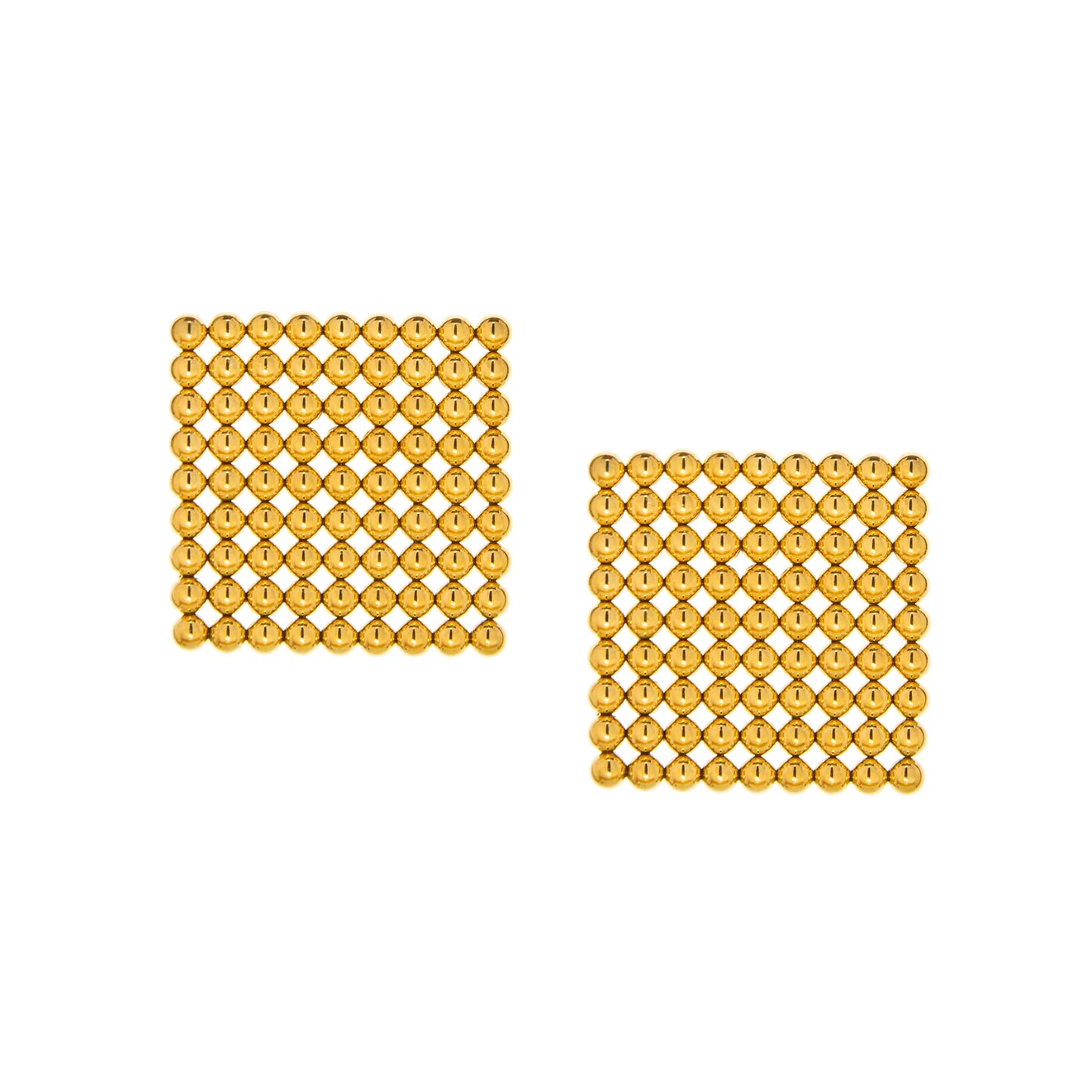 Gold Dots Square Earring