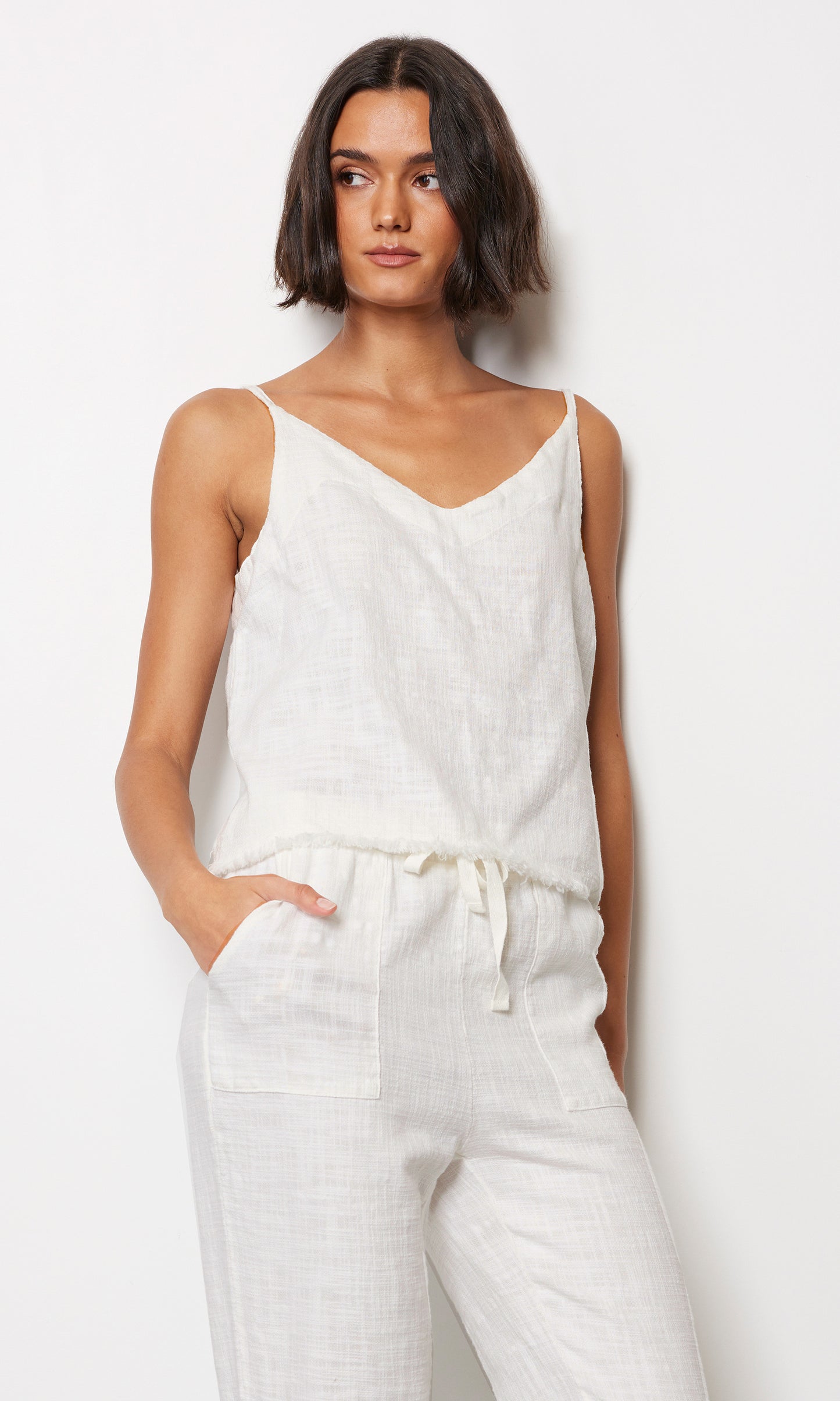 V-Neck Skinny Strap Cami