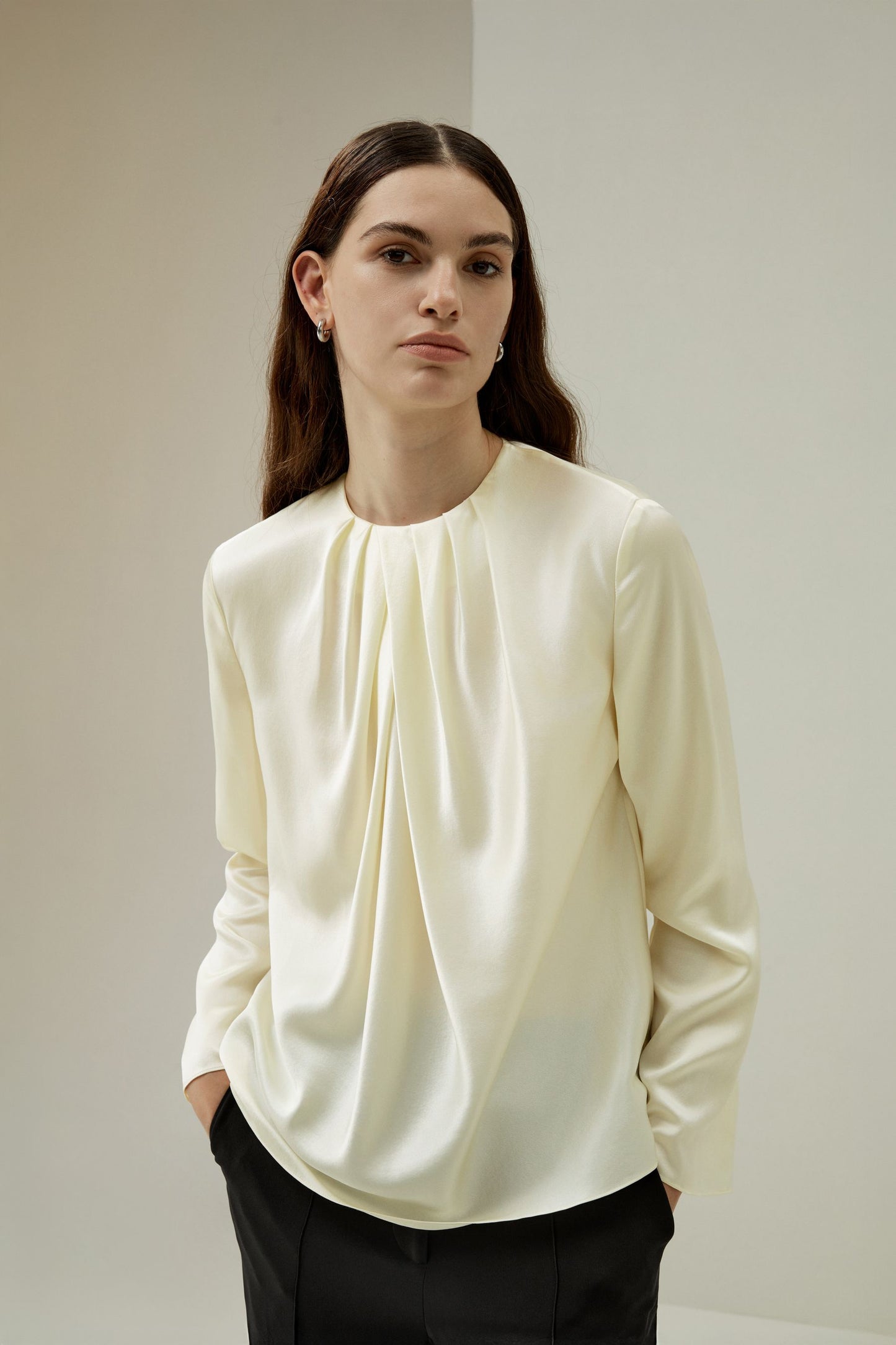 Pleated Neck Blouse