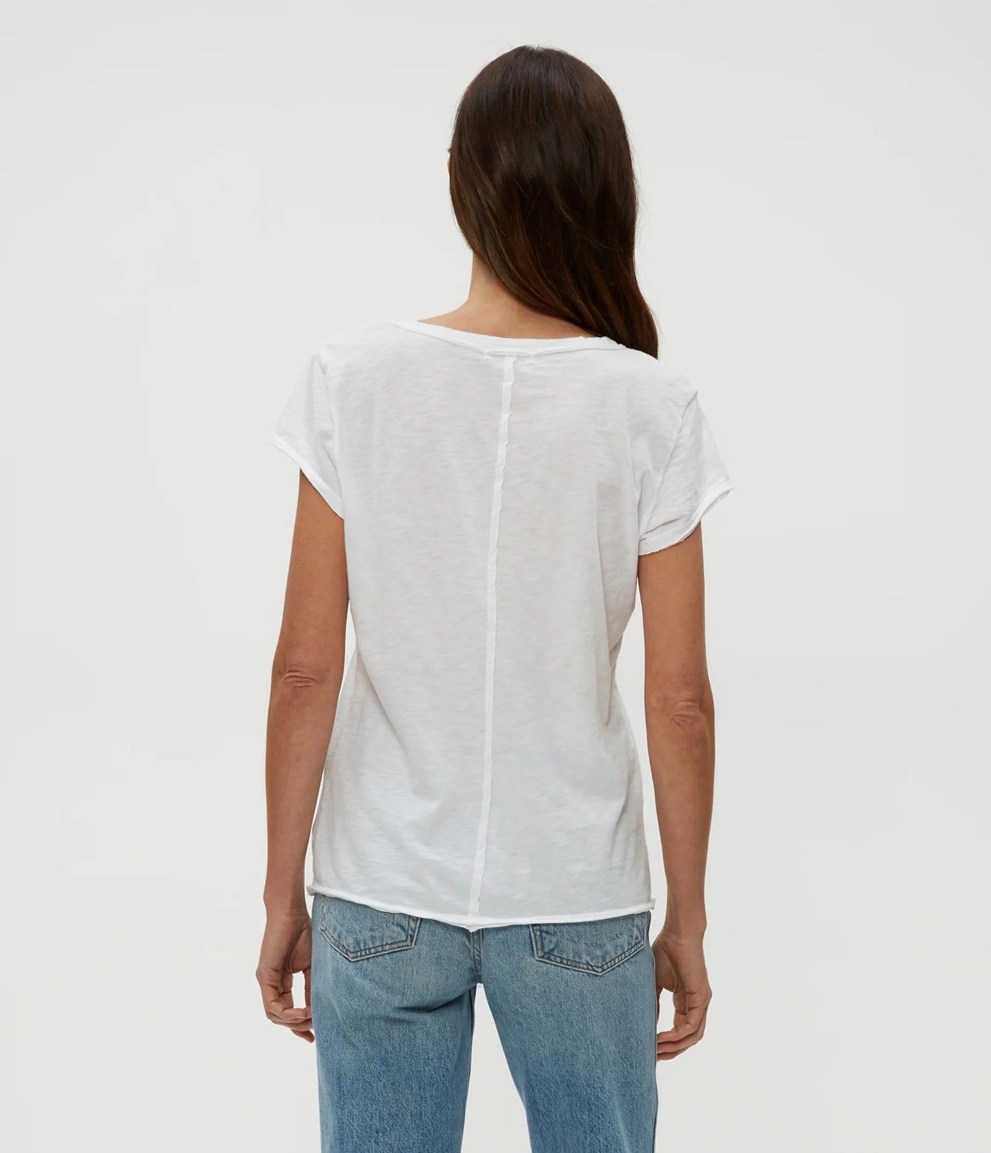 Baxter V-Neck Raw Edge Tee (85011)