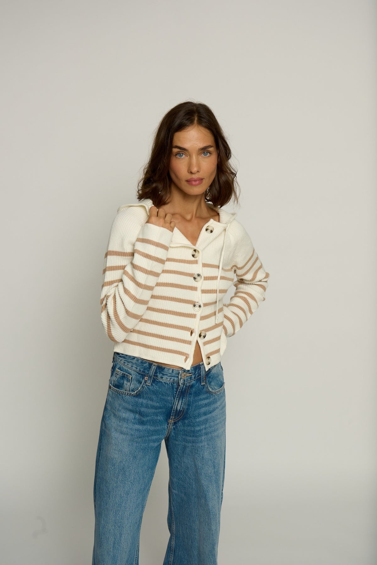 Striped Dickey Sweater Jacket