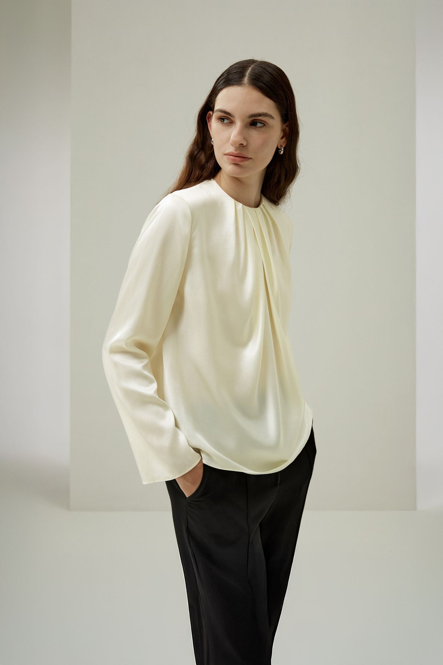 Pleated Neck Blouse