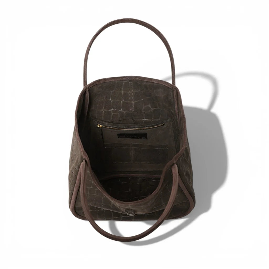 Ellis Hobo Tote in Embossed Suede
