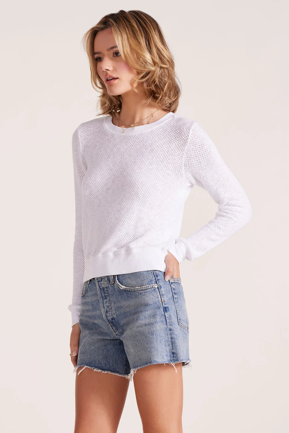 Mesh Crew Pullover