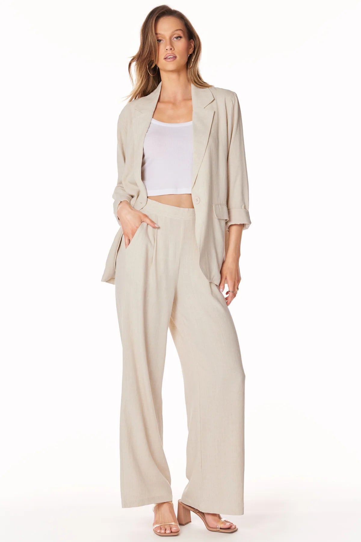 Pleated Wide Leg Pant