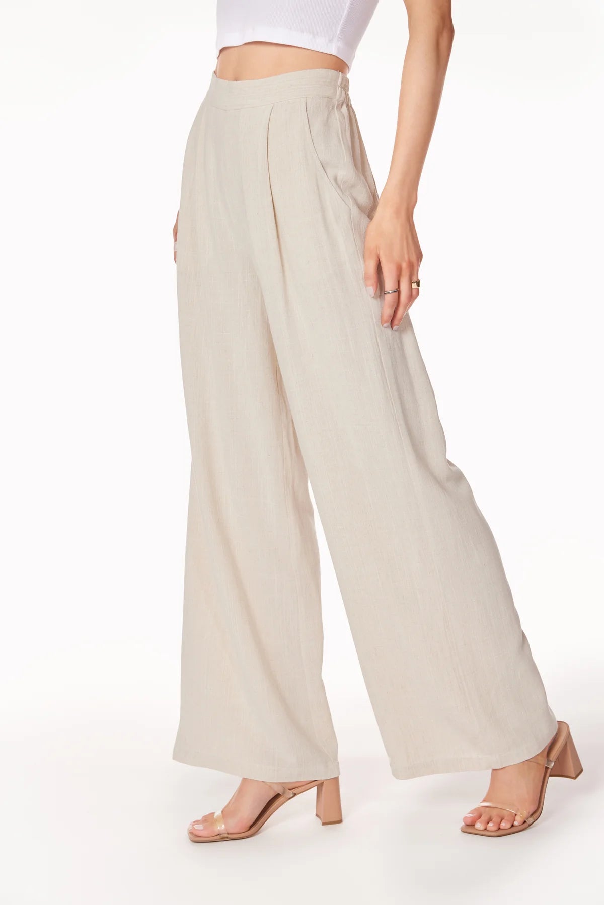 Pleated Wide Leg Pant