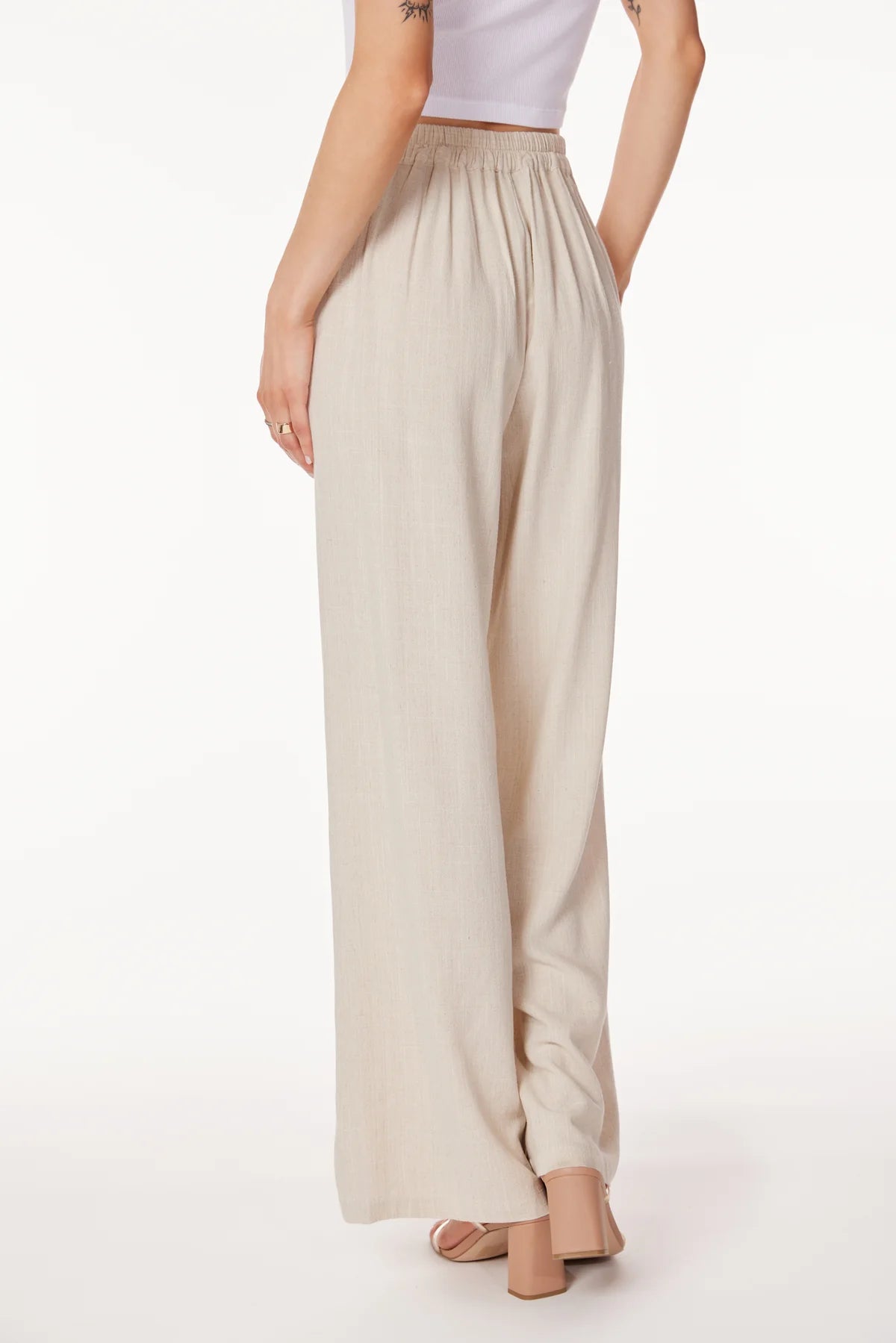 Pleated Wide Leg Pant