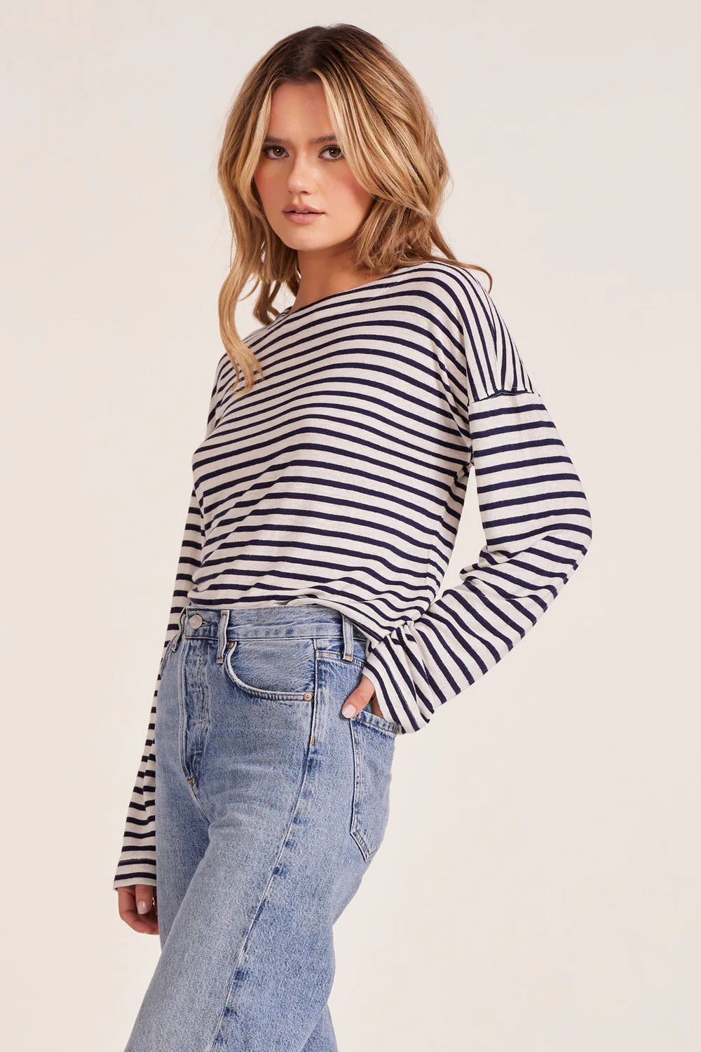 Drop Shoulder Boatneck Top