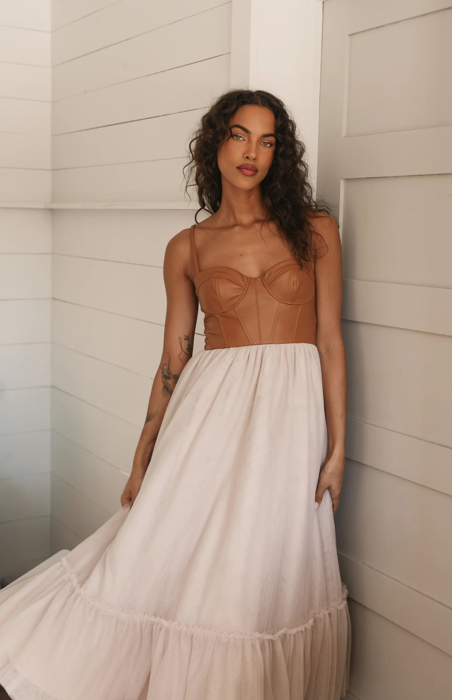 Bustier Style Combo Midi Dress – Erin Hielle Bustier Style Combo Midi Dress – Erin Hielle