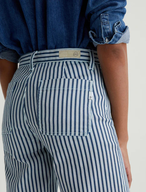Kassie High-Rise Wide Leg Crop - Nordic Stripe Indigo Multi