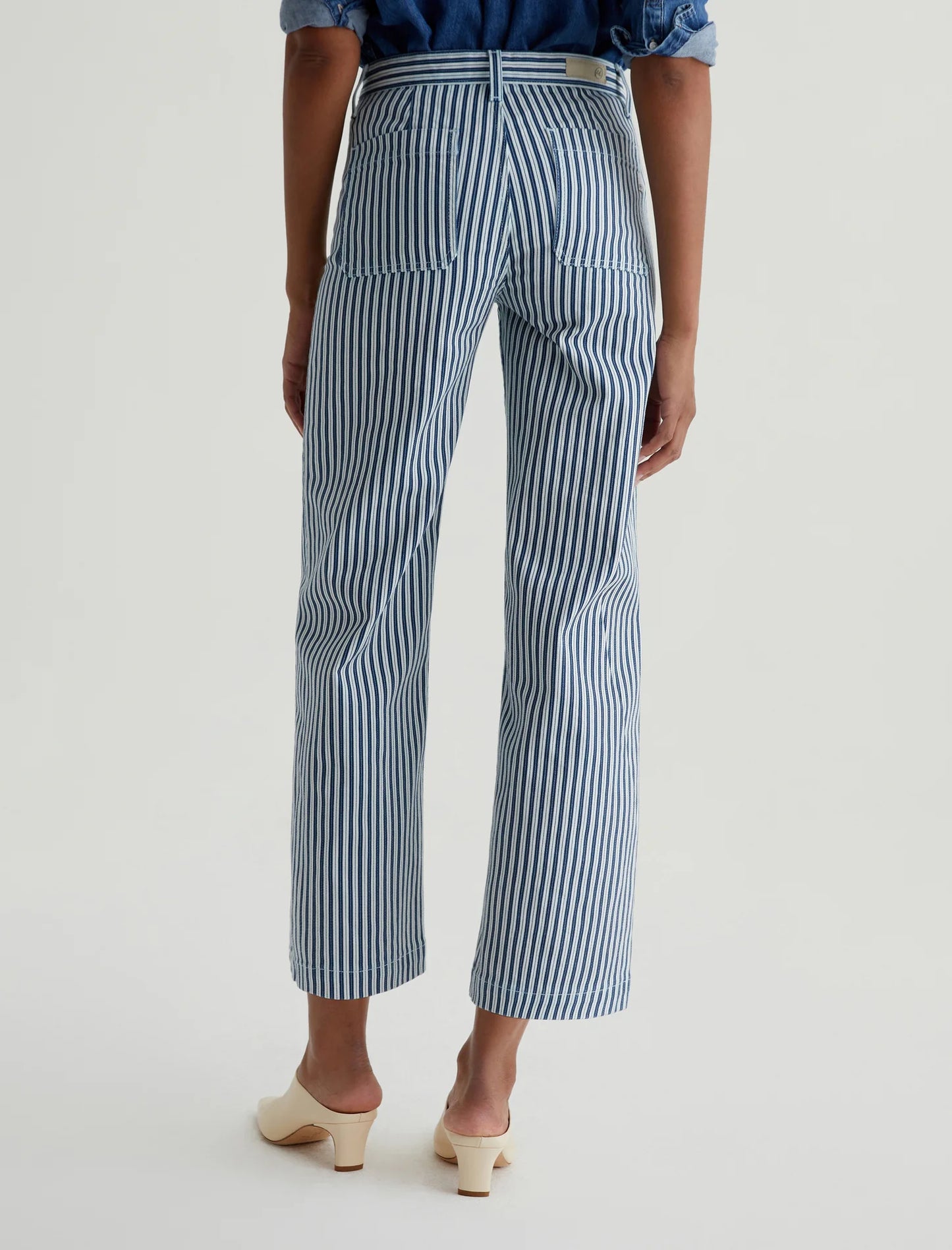 Kassie High-Rise Wide Leg Crop - Nordic Stripe Indigo Multi