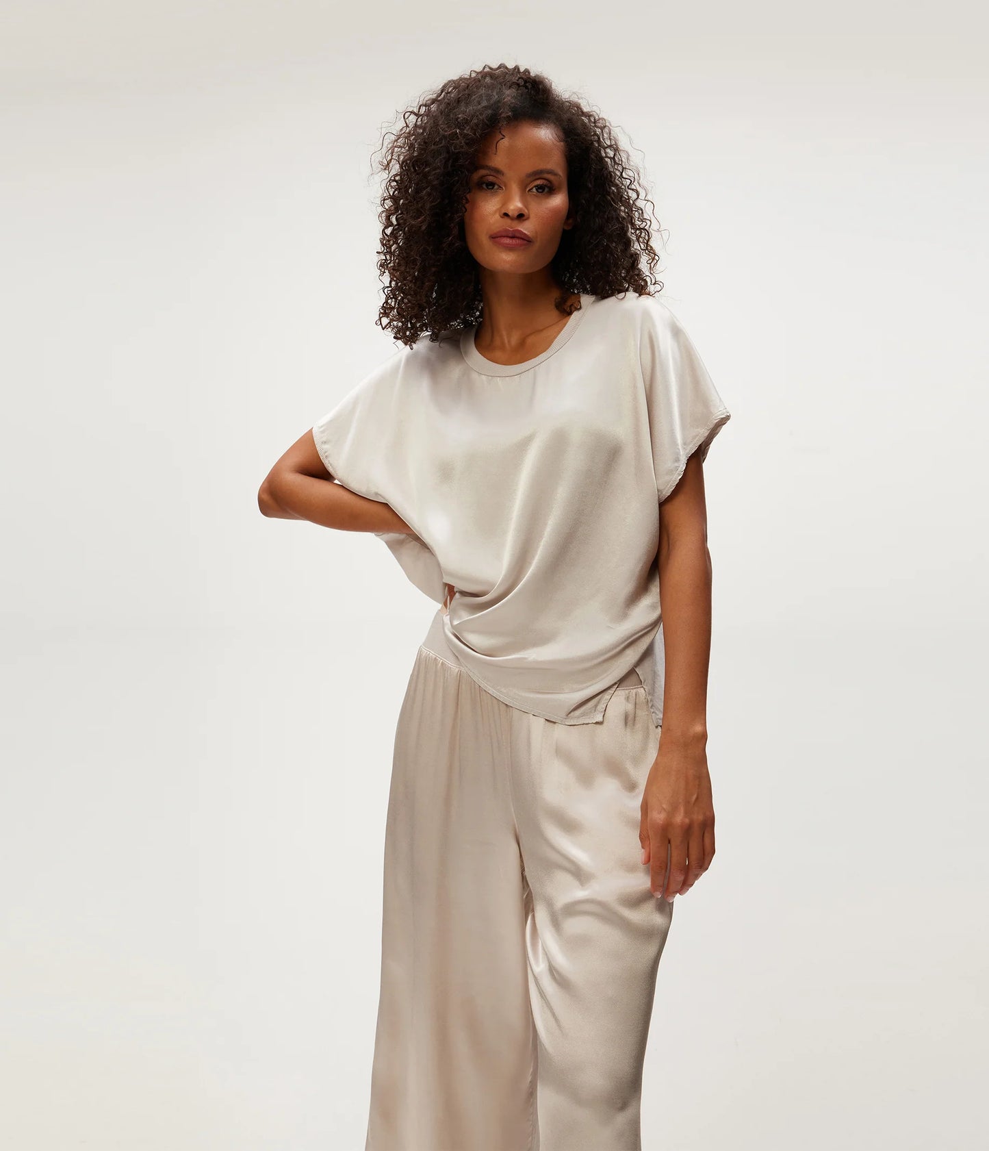 Sacha Satin Cropped Pant