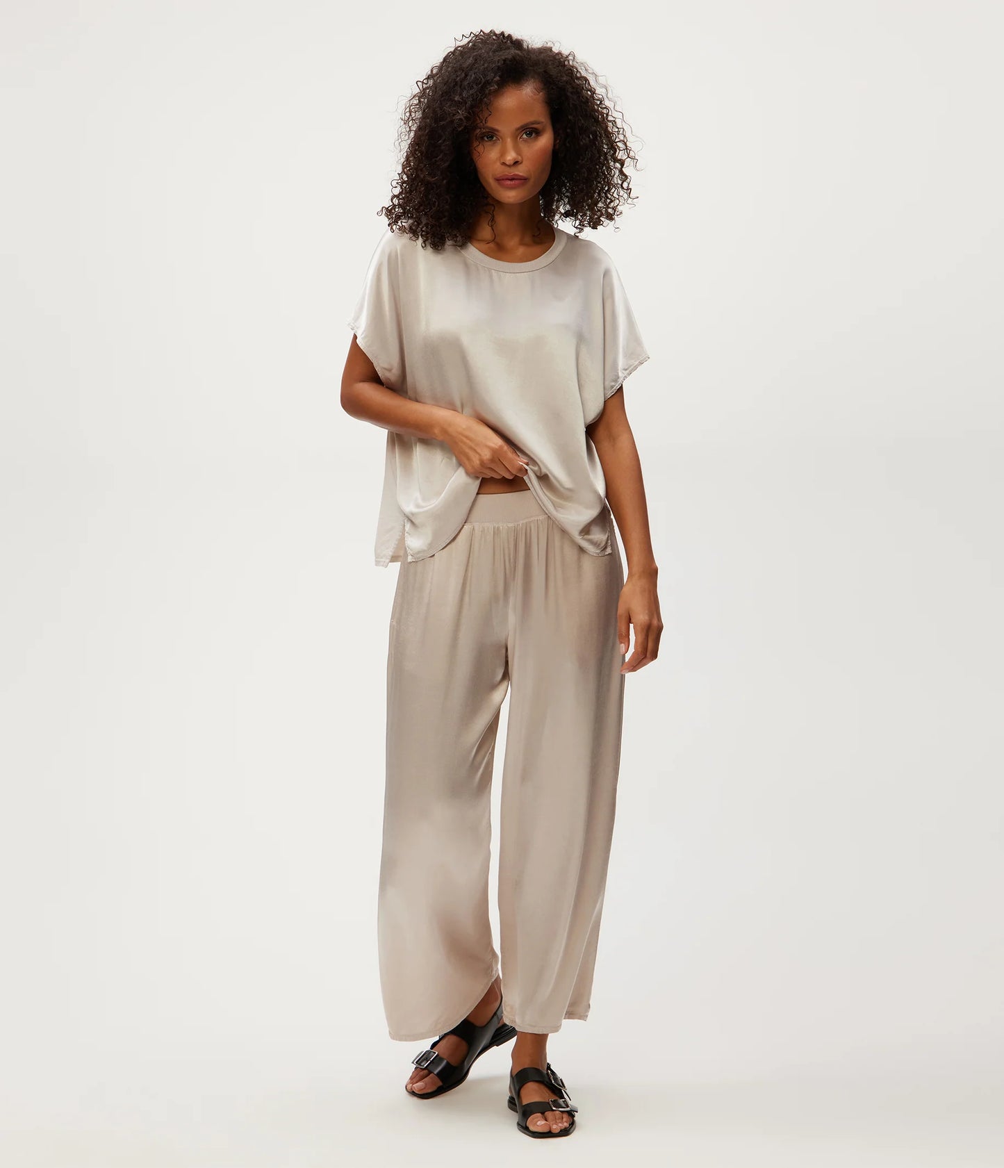 Sacha Satin Cropped Pant