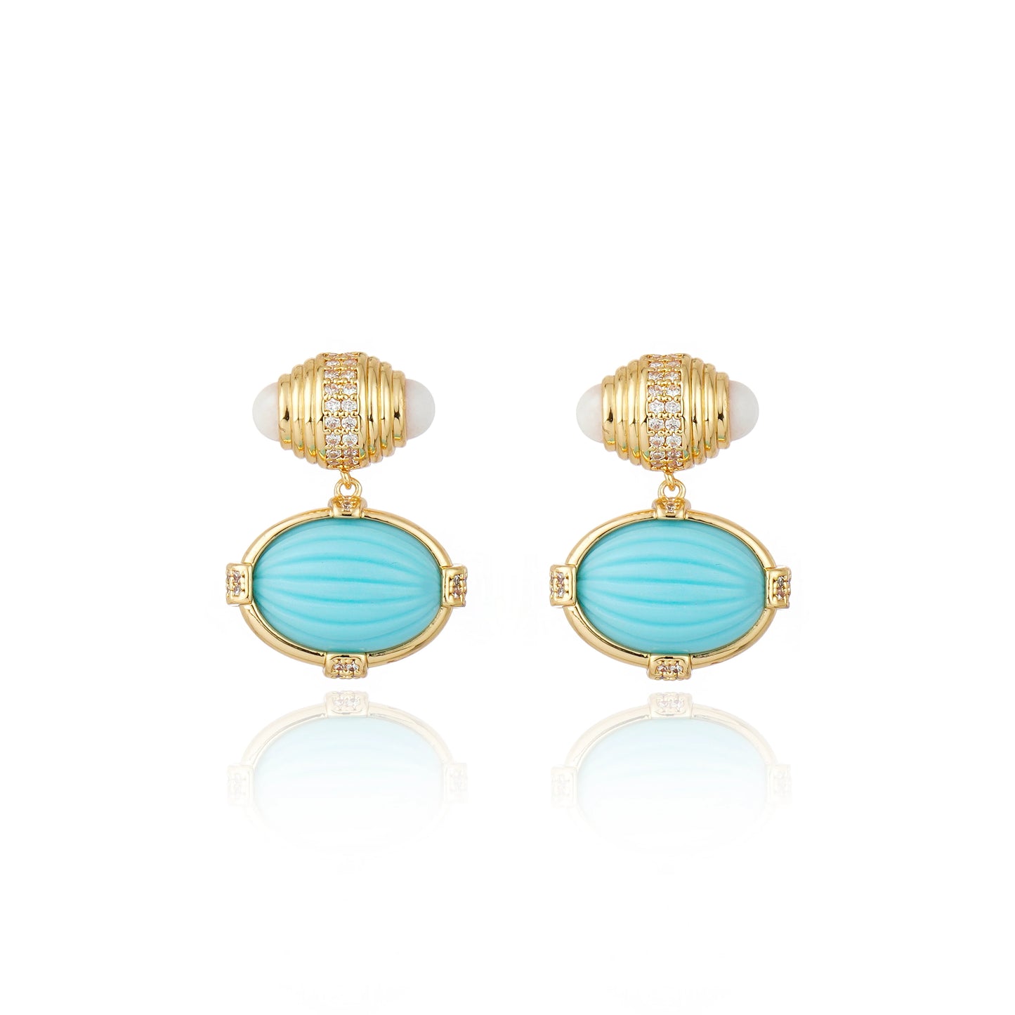 Tarsila Earrings Turquoise and Gold