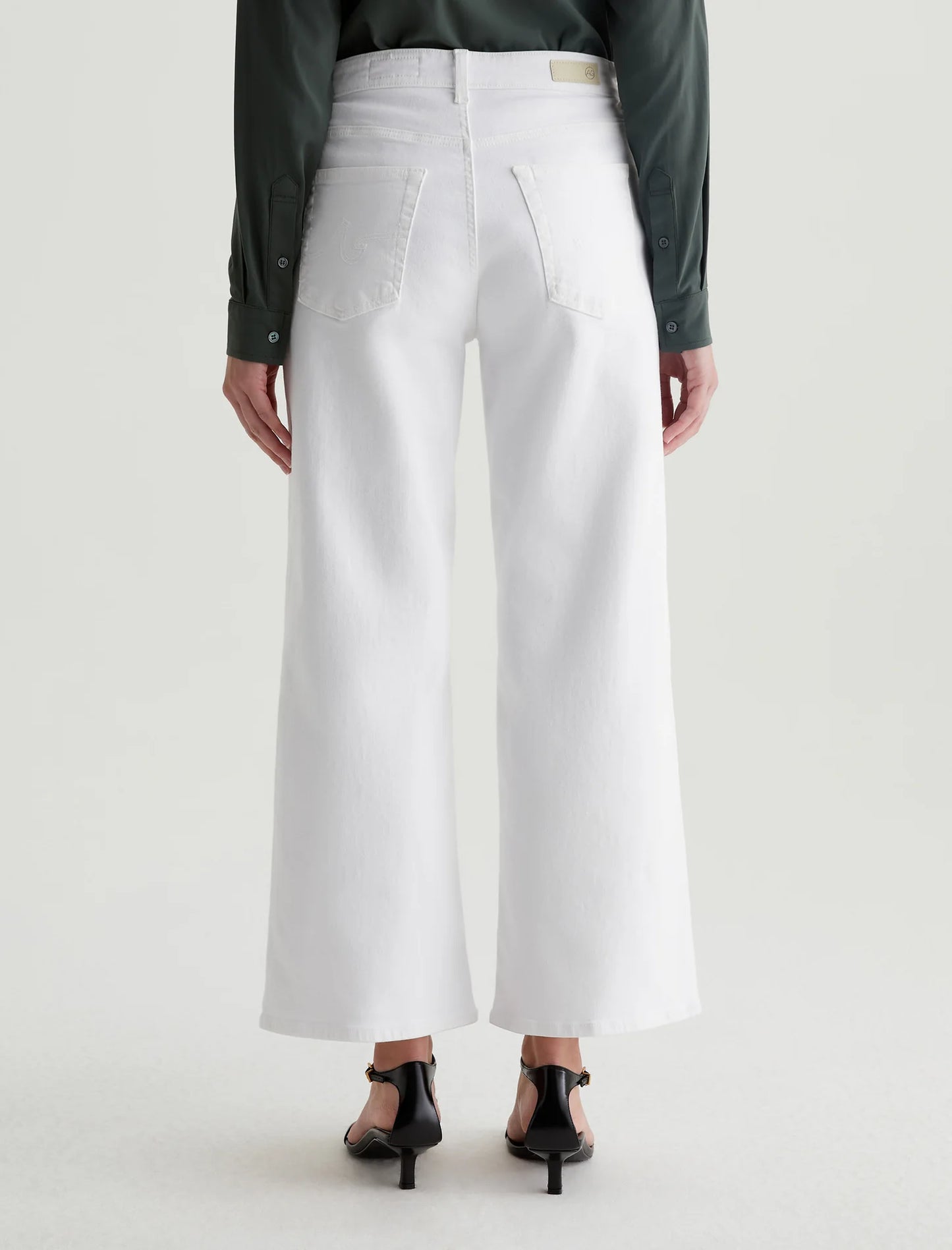 Saige Wide Leg Crop - Gallery White