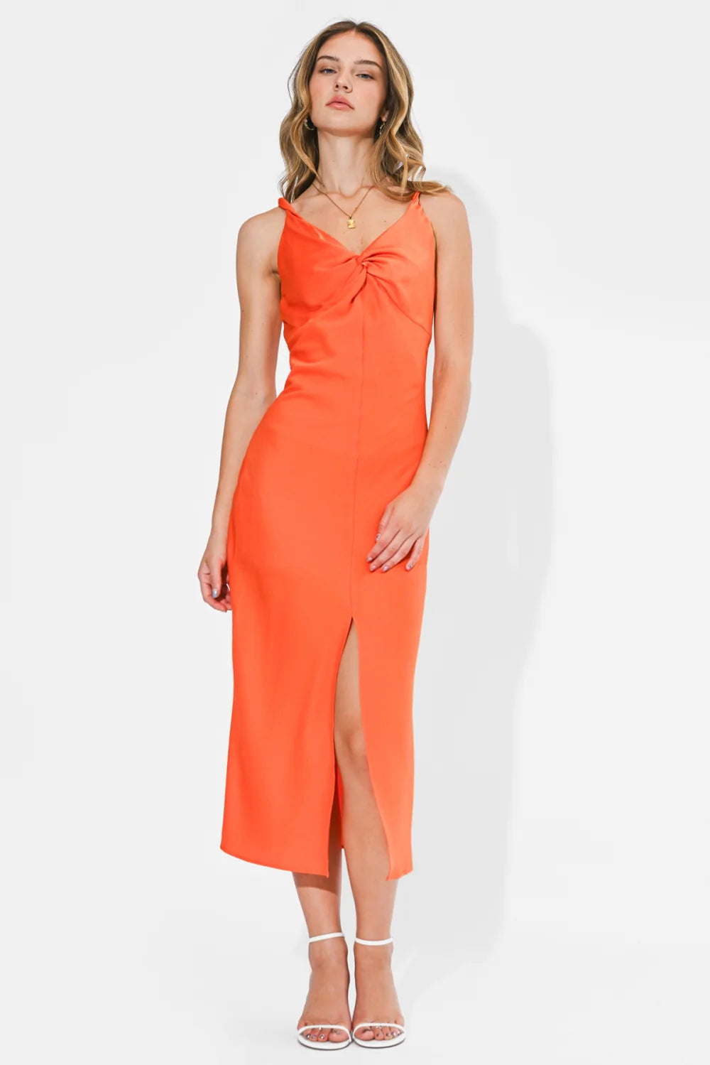 Gaia Twisted Midi Slip Dress
