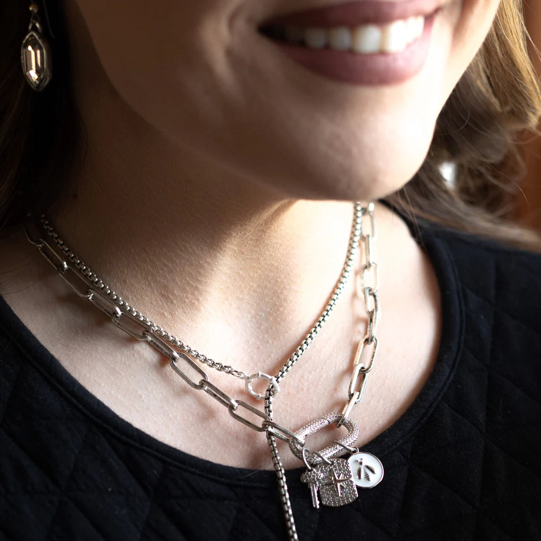Paperclip Bee & Star Charm Necklace
