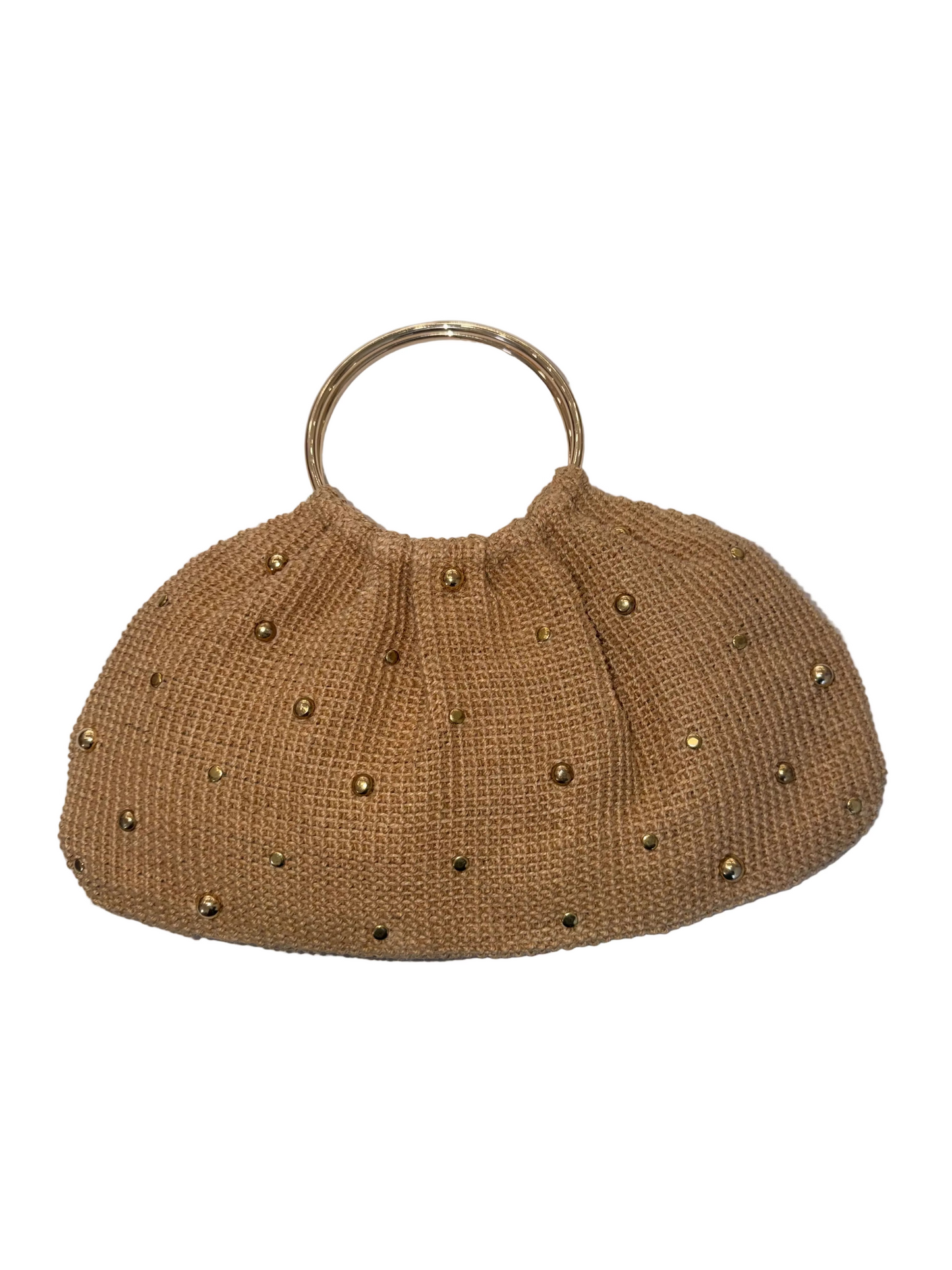 Triangle Jute Bag w Studs