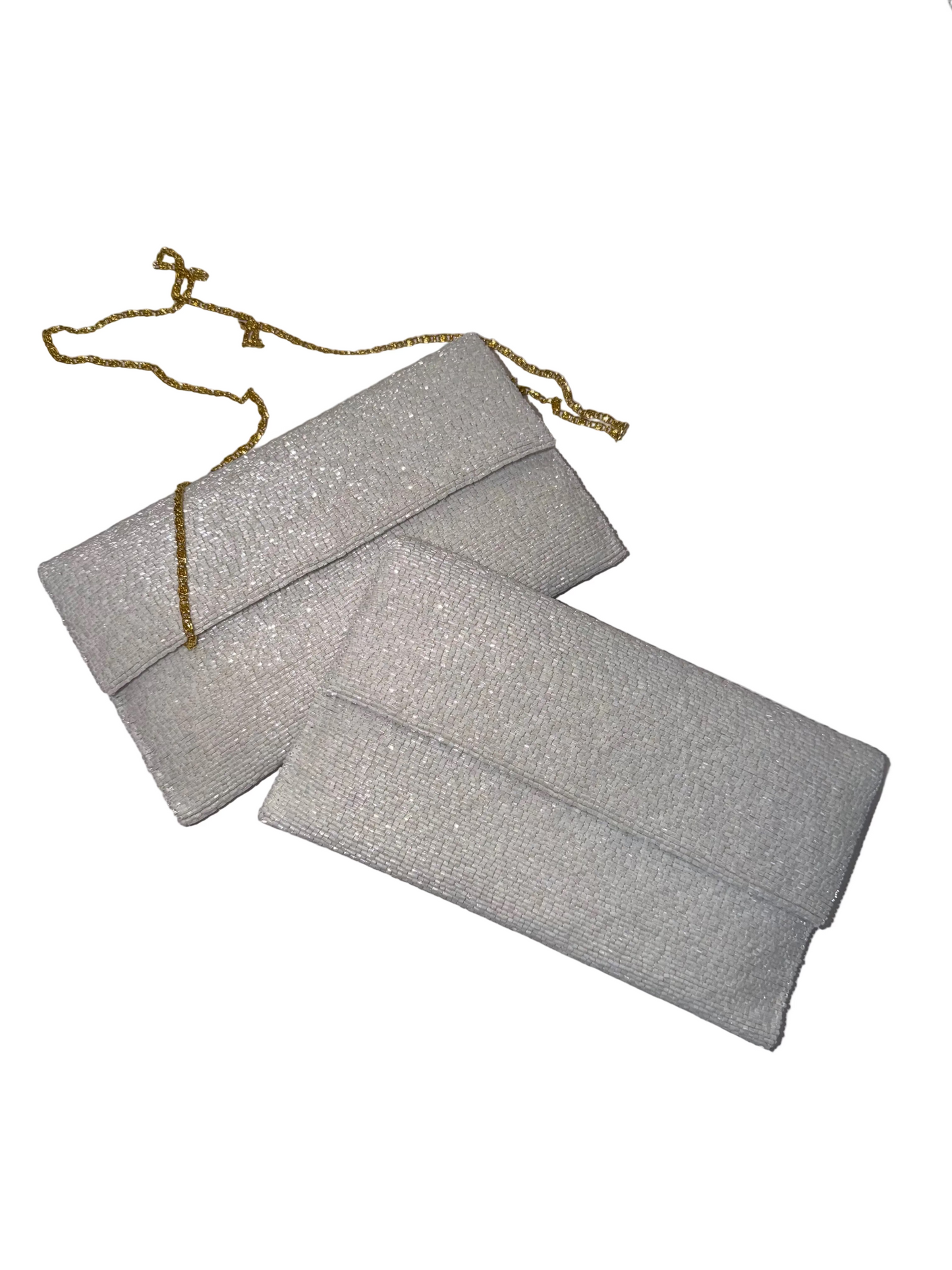 Solid Beaded Foldover w chain