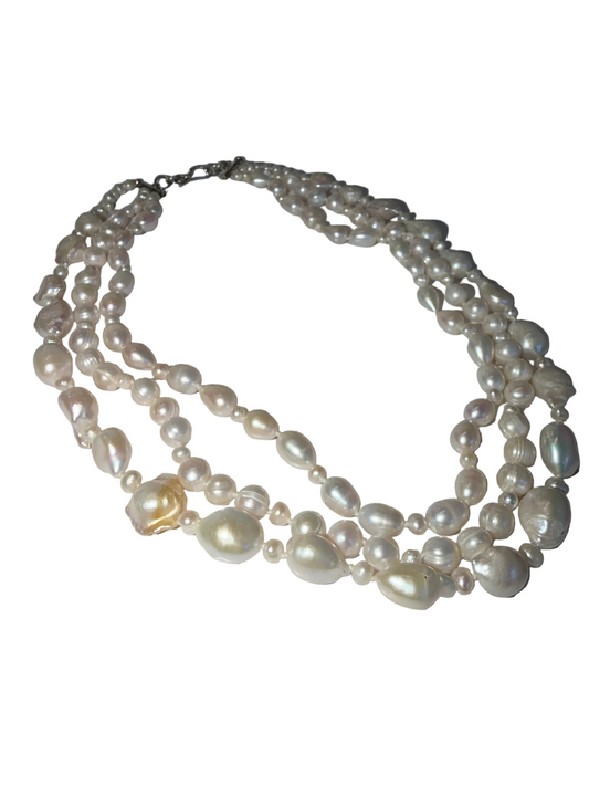 Triple Strand Pearl Necklace