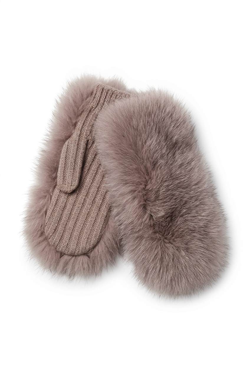 Knitted Glove w/ Fox Fur
