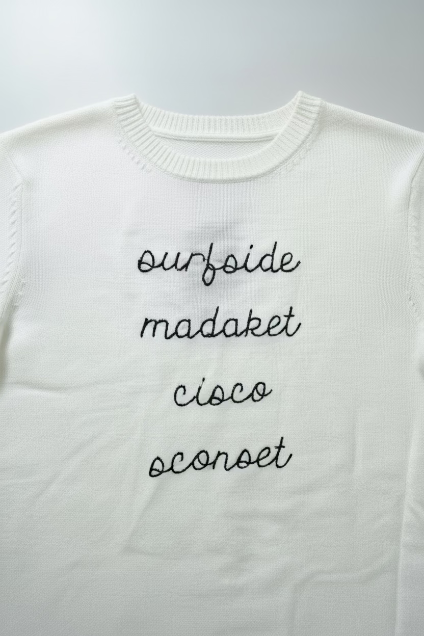 ACK Beaches Stitch Embroidery Sweater