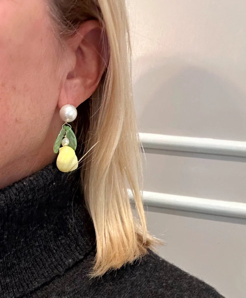Limencello Pearl Drop Earrings