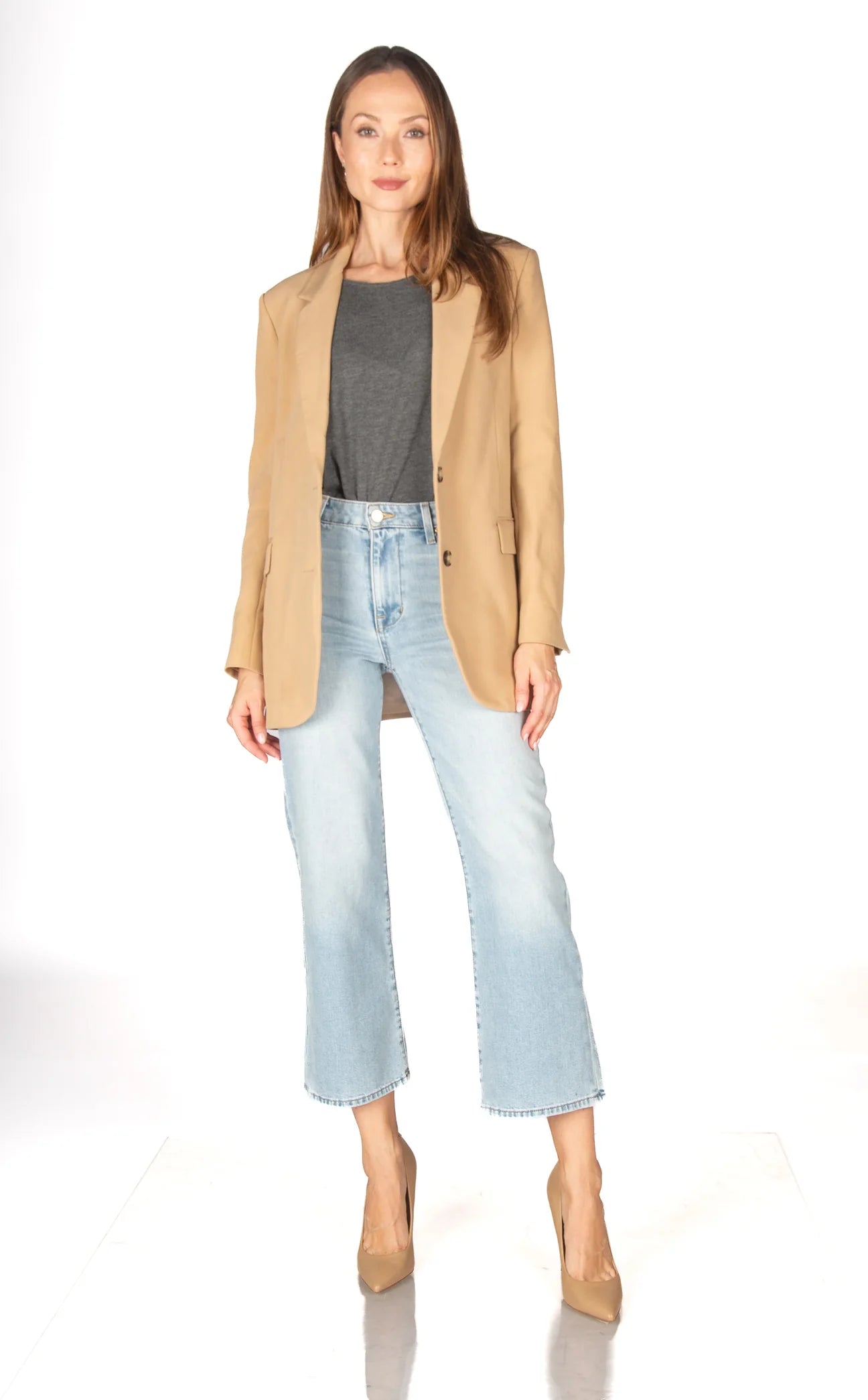 Katie Crop High Flare - Angel Blue