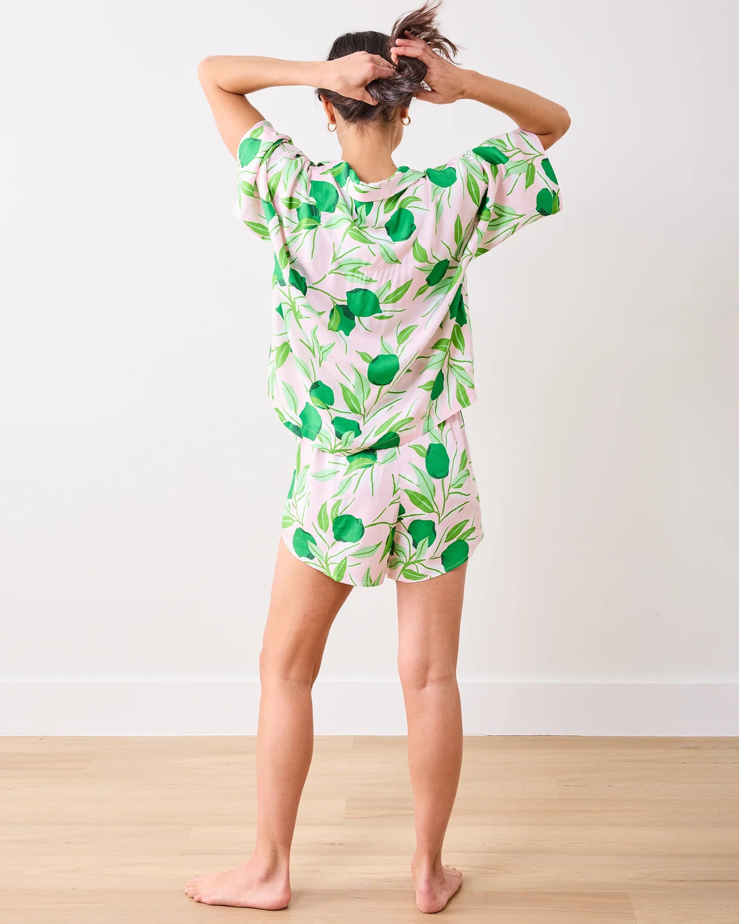Satin Sweet Dreams Short Set - Lime Zest