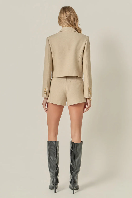 Buttoned Cropped Jacket