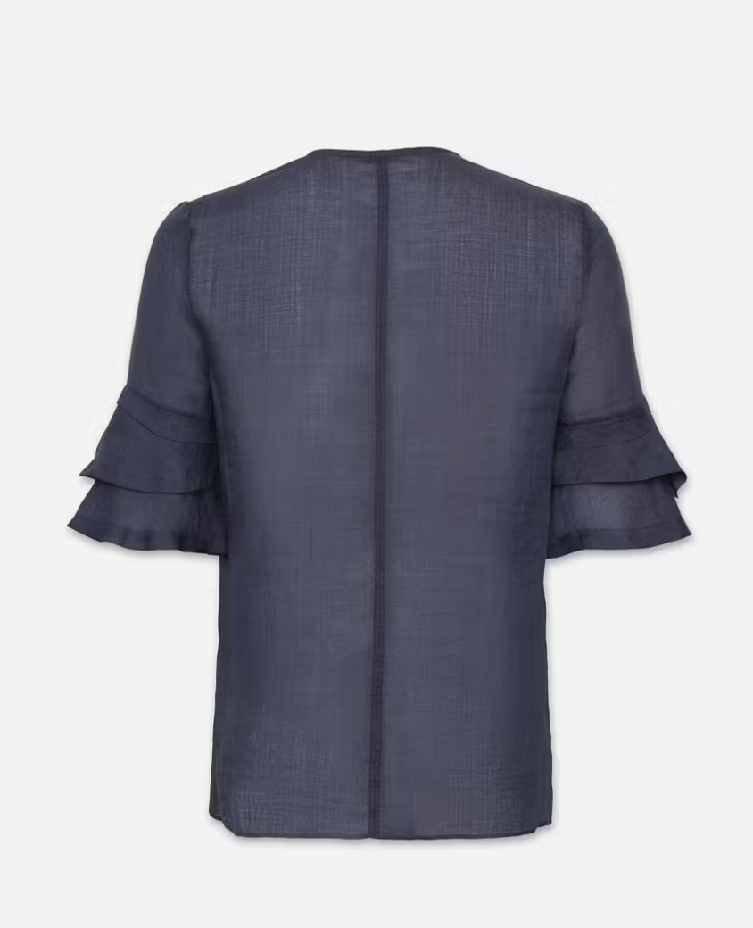 Tiered Short Sleeve Ruffle Blouse