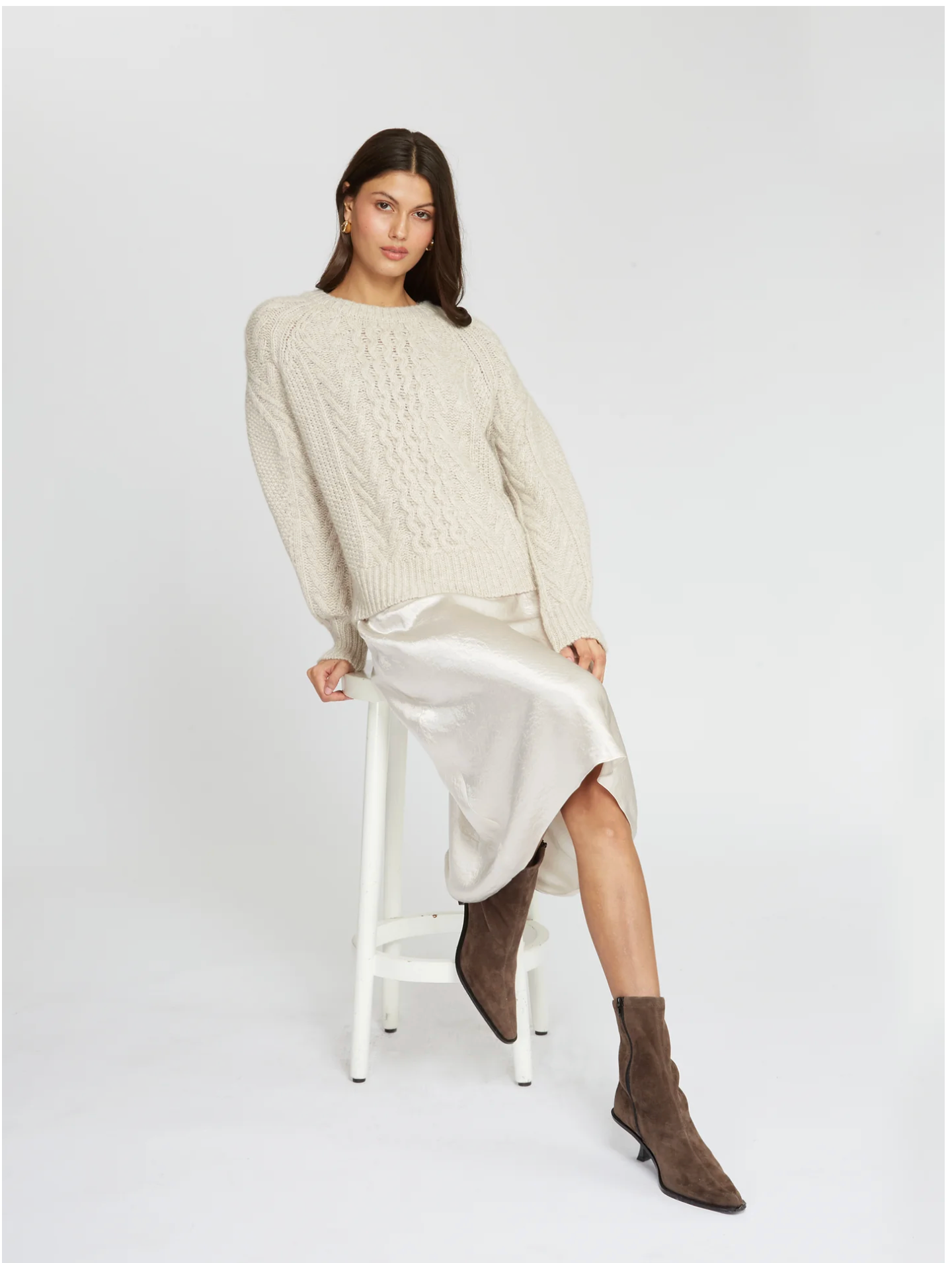 Fisherman Cable Crew w/ Pleat Sleeve