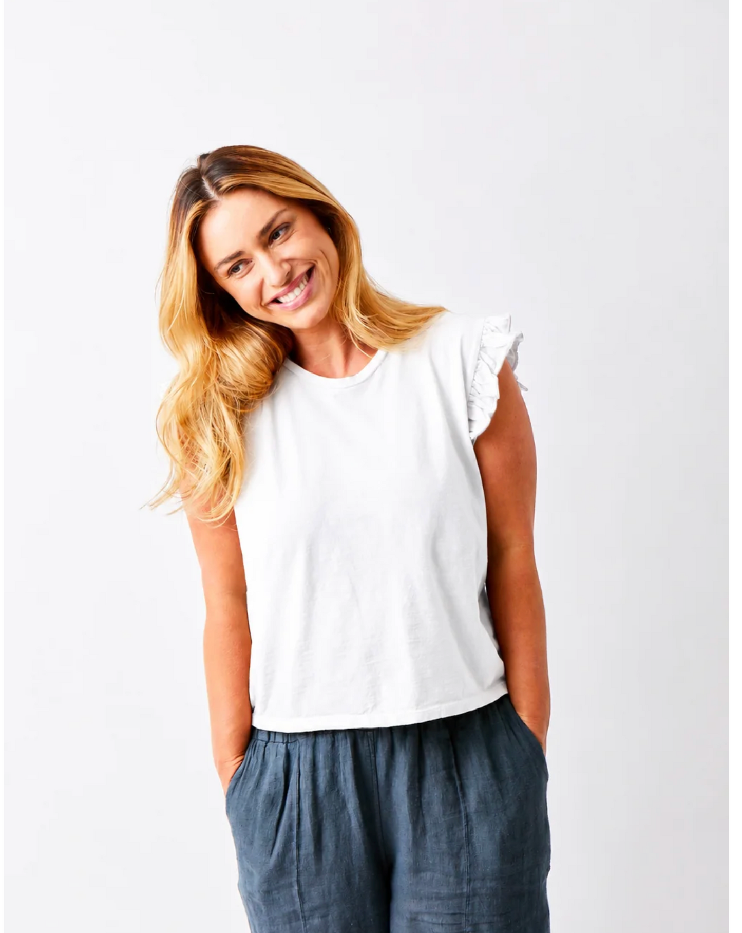 Ylora Frill Sleeve Tee