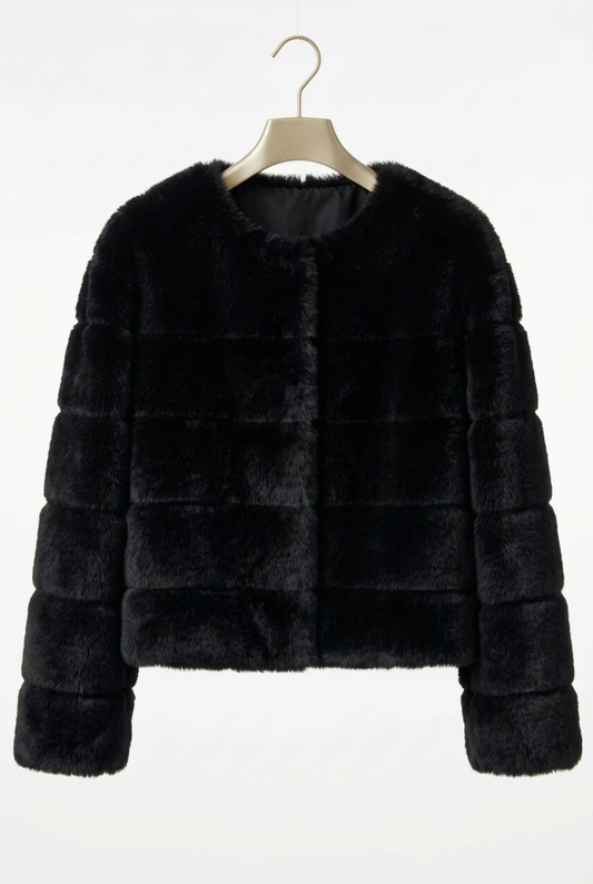 Collarless Shearling Jacket