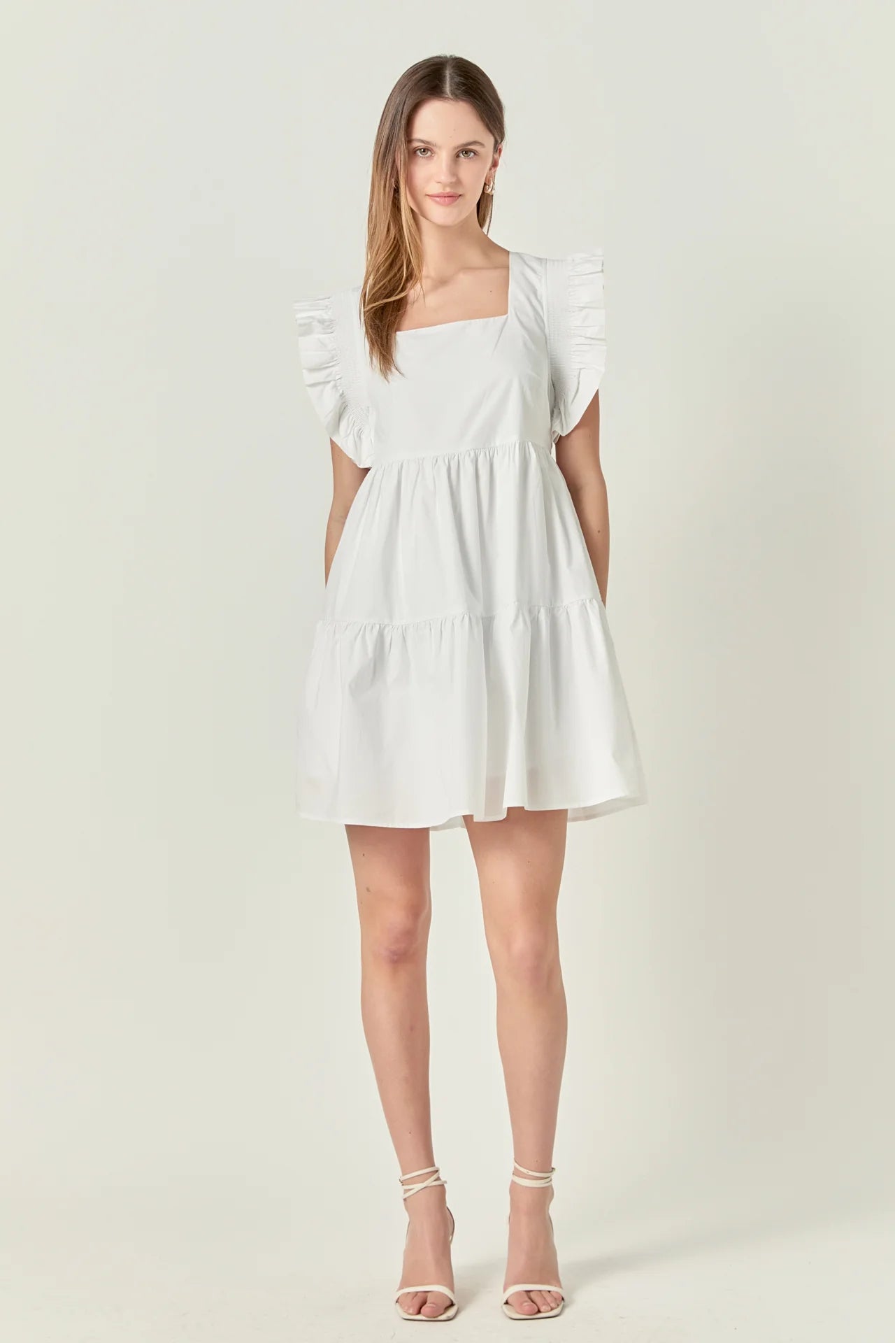 Ruffled Dress w Smocking Detail