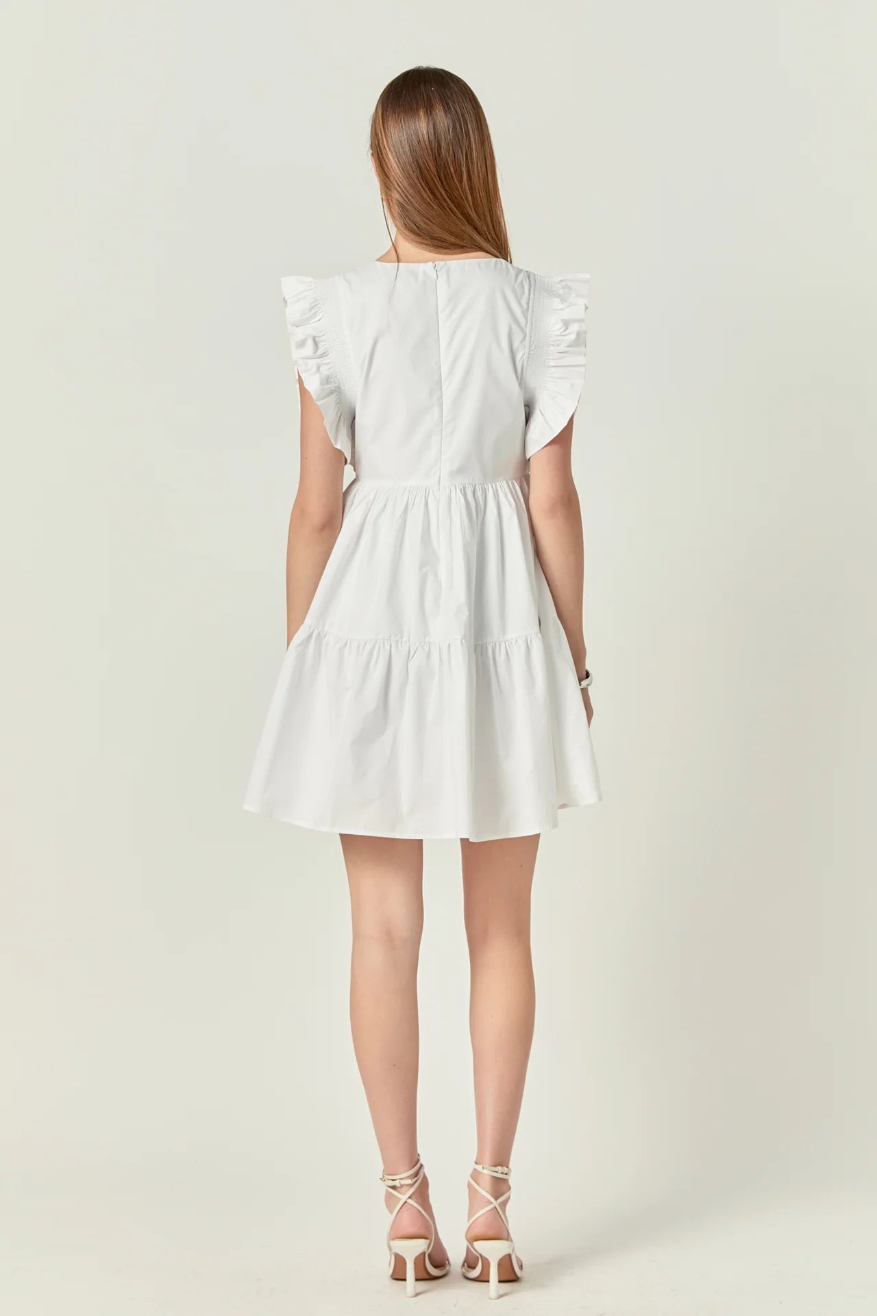 Ruffled Dress w Smocking Detail