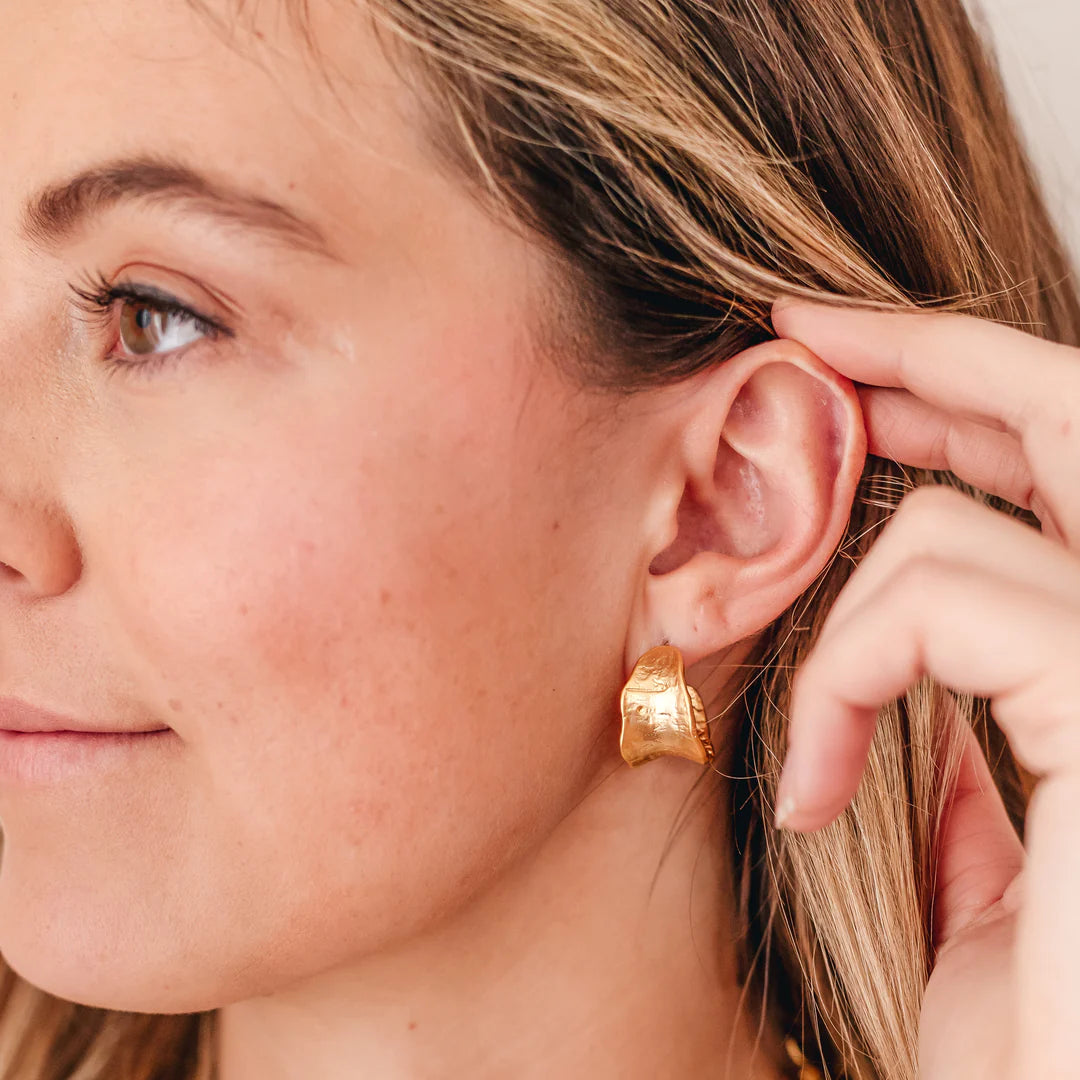 Matte Gold Hoops