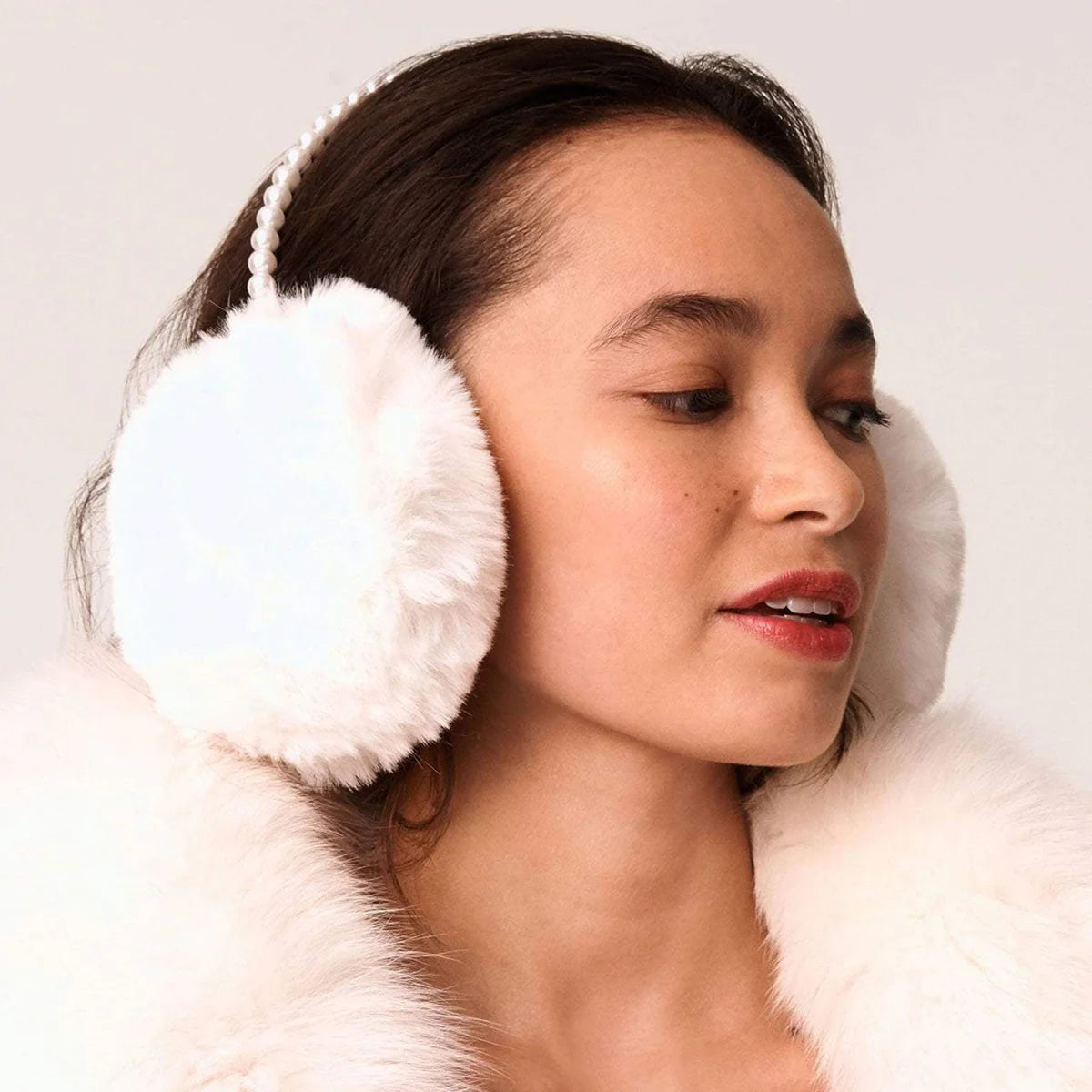 Faux Fur Pearl Ear Muffs